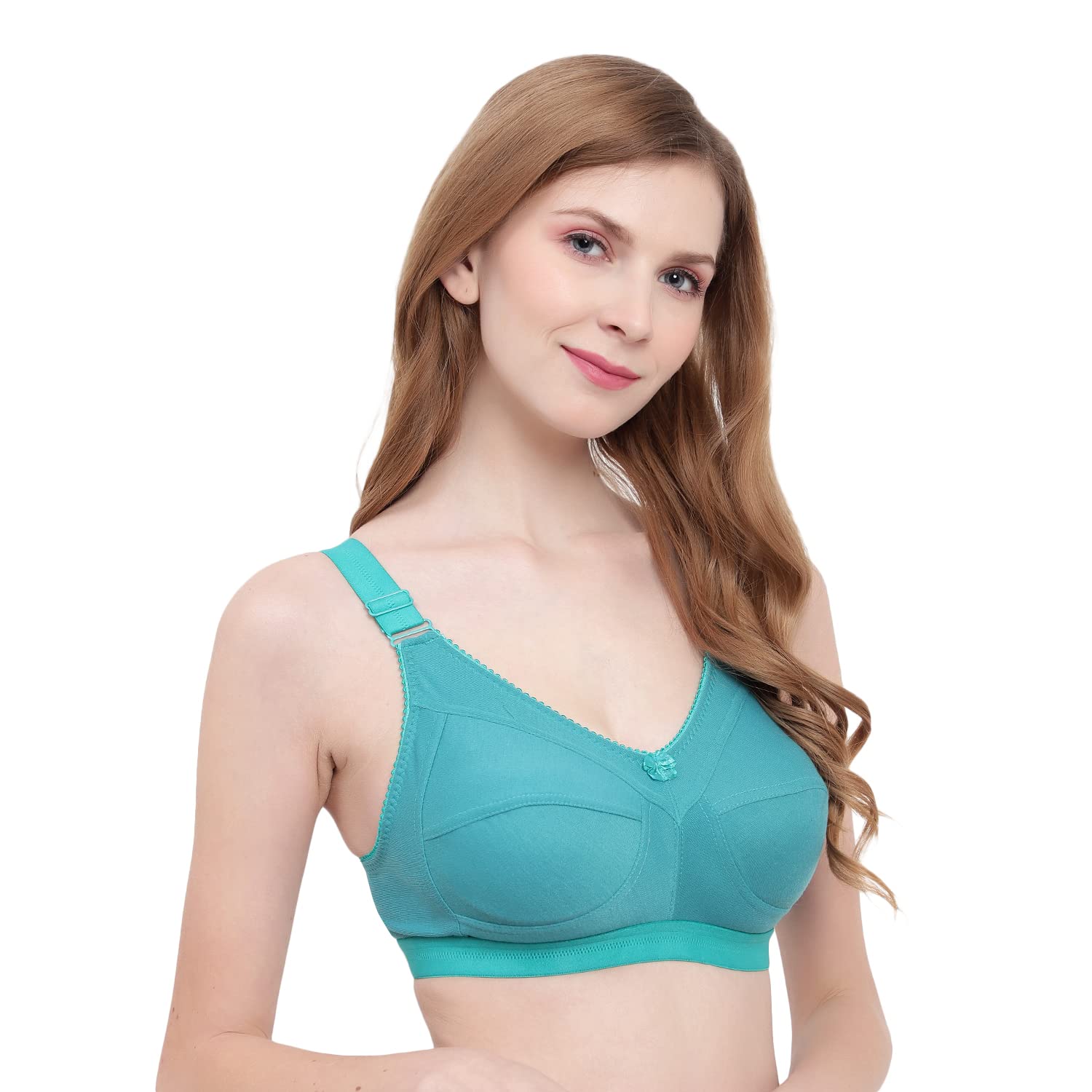 BELLA BEAUTY Wire Free Bra for Women & Girls - Sky Blue - Image 3