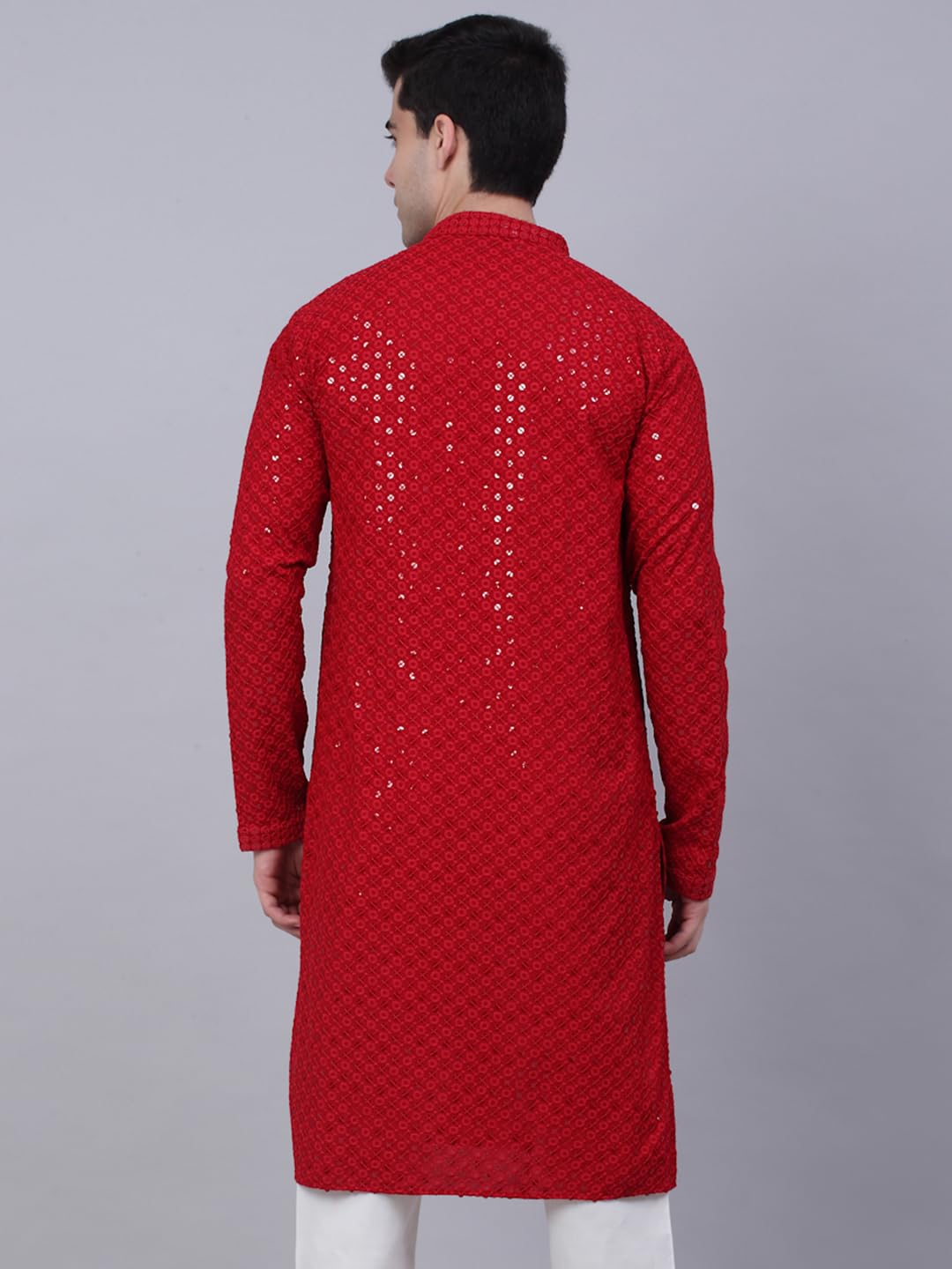 Jompers Men's Maroon Chikankari Kurta - Image 2