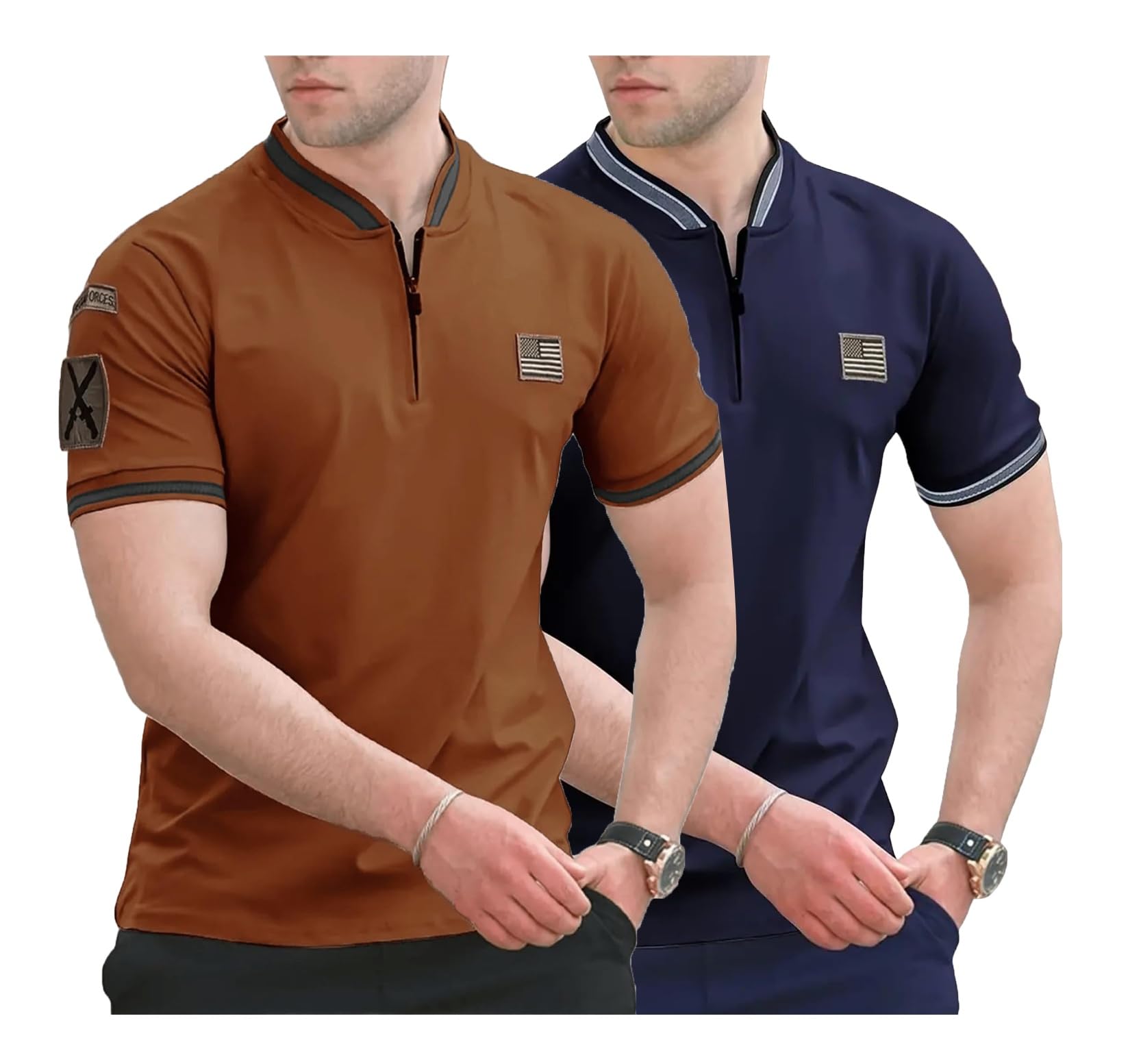 Lymio Men's Polo T-Shirt - Blue Orange