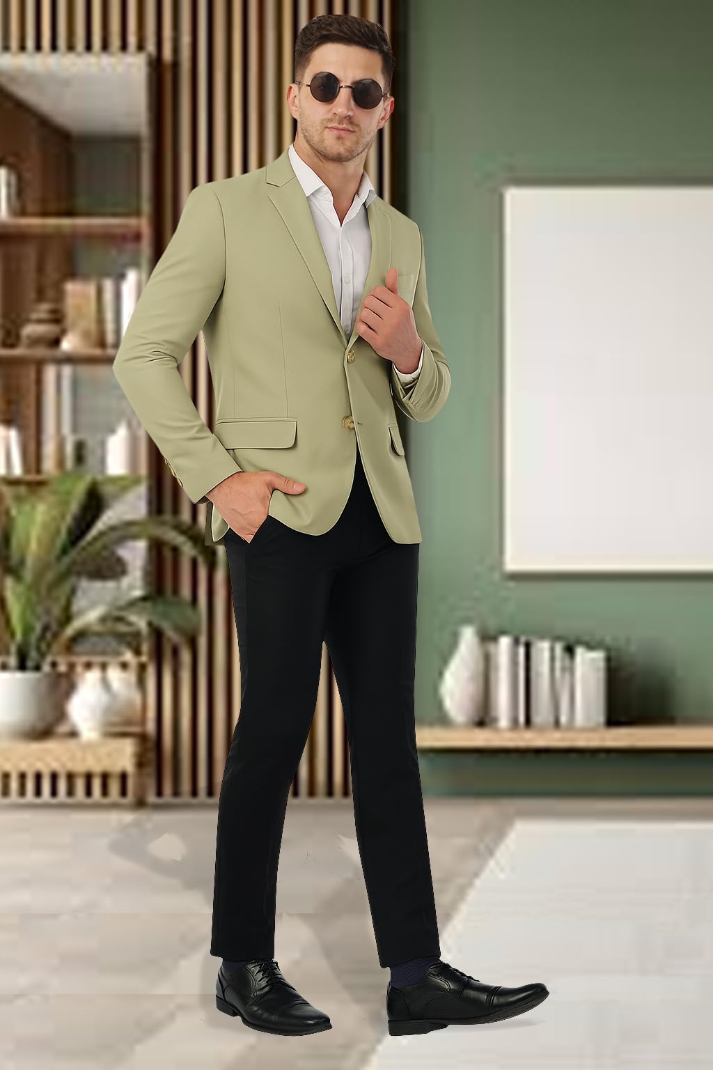 SaintX Men's Formal Blazer - Desert Khaki - Image 5