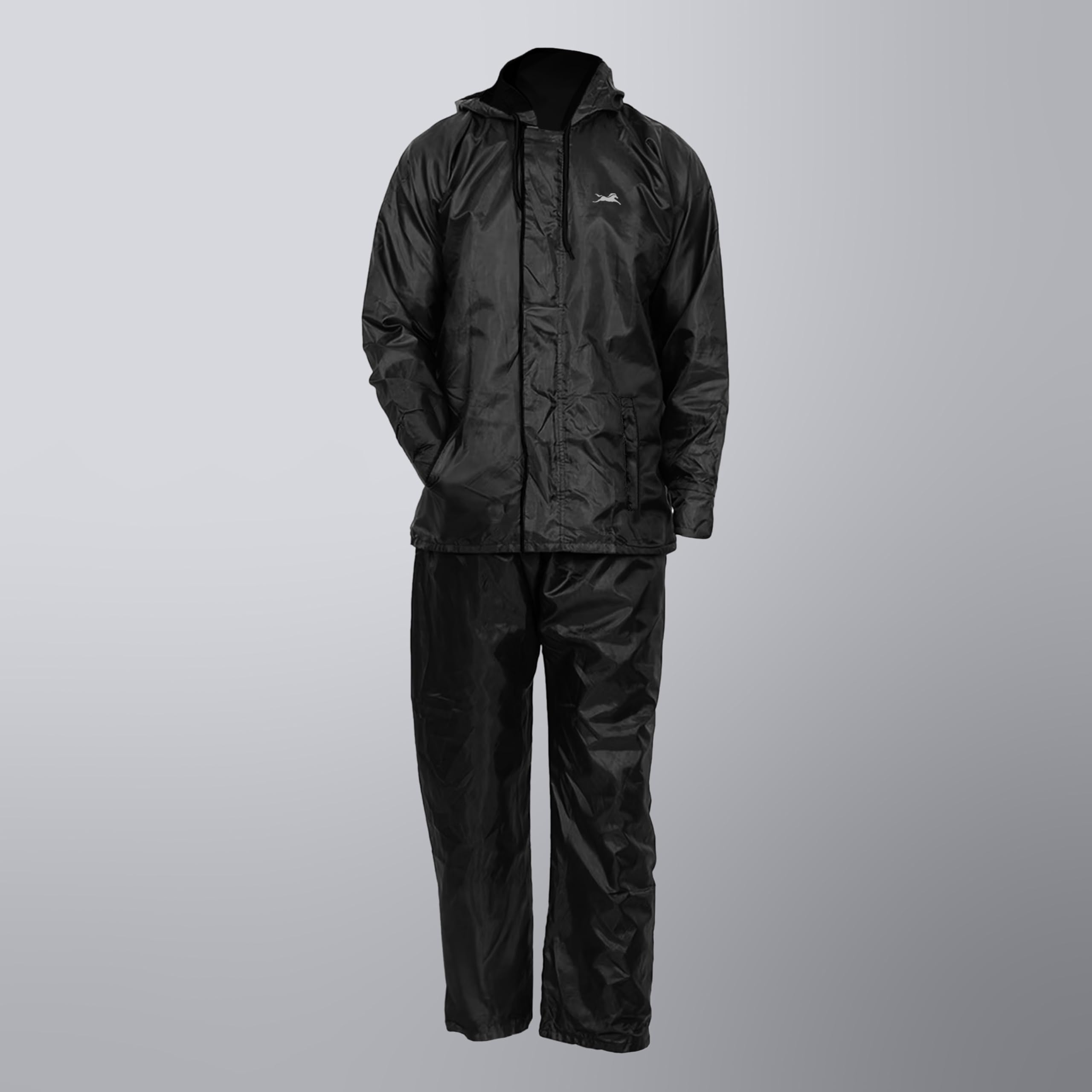 TVS Unisex Double Layer Polyester Raincoat - Black - Image 3