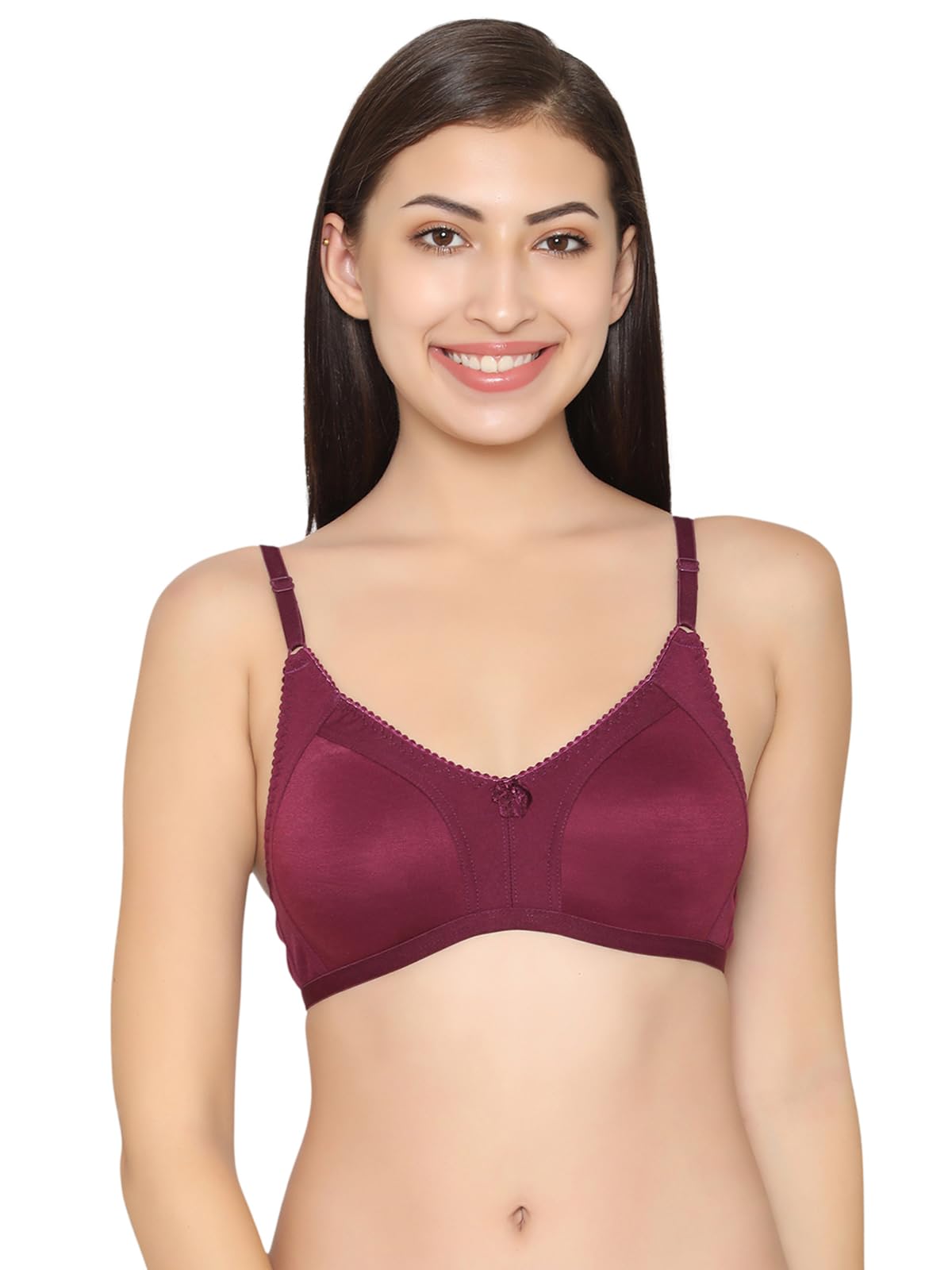 Clovia Cotton Non-Wired T-Shirt Bra - Purple