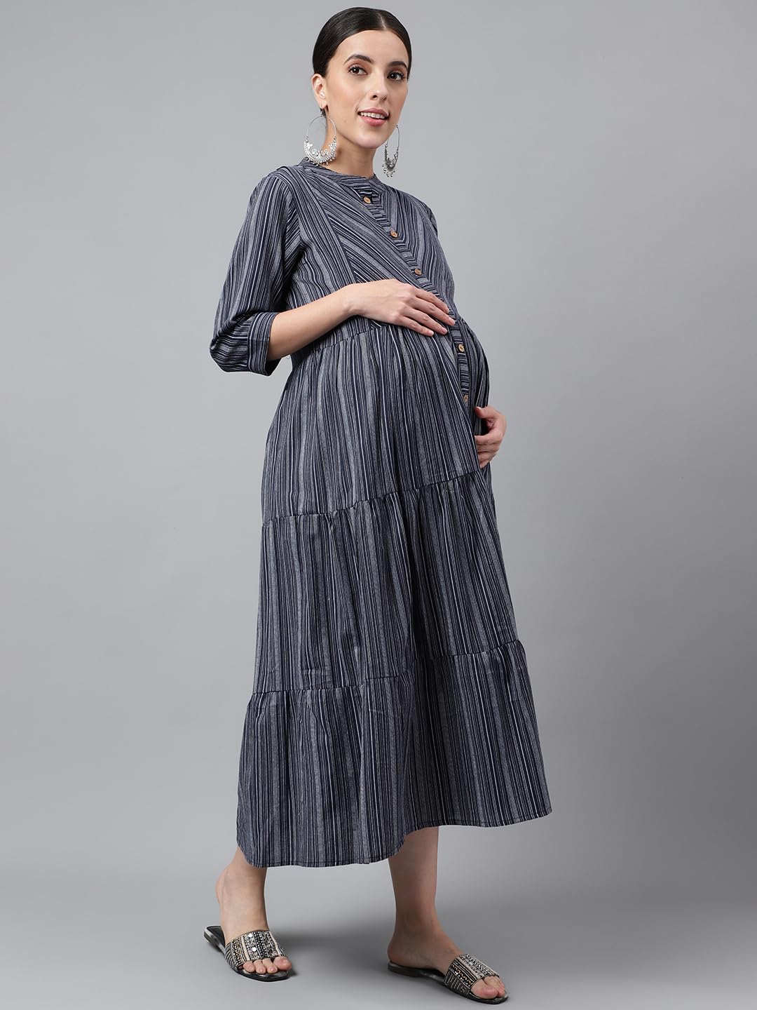 Negen Cotton Maternity Dress for Women - Image 4
