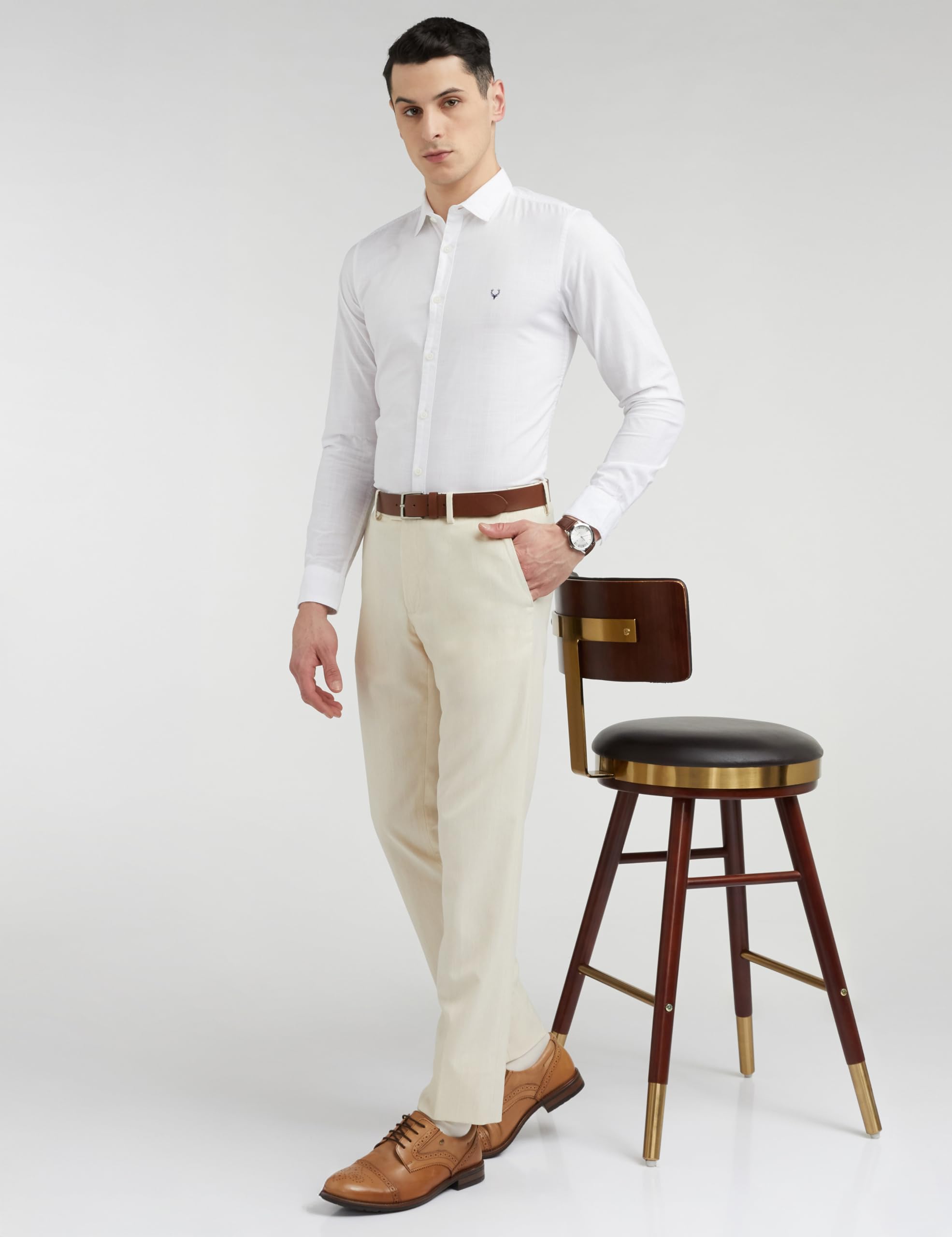 Allen Solly Men Cotton Slim Fit Shirt - White - Image 3