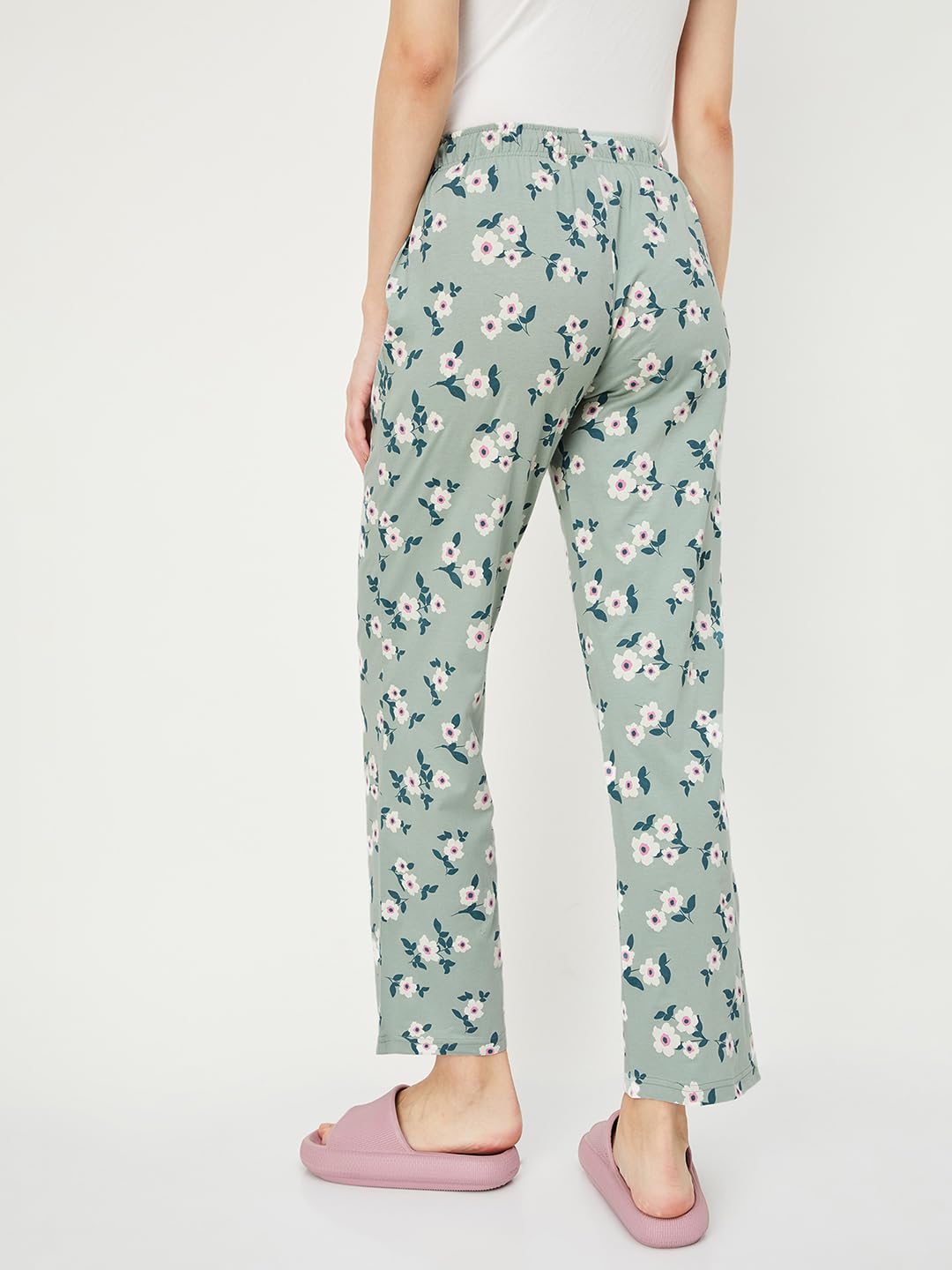 Max Women Cotton Floral Printed Pyjamas - Green - Image 5