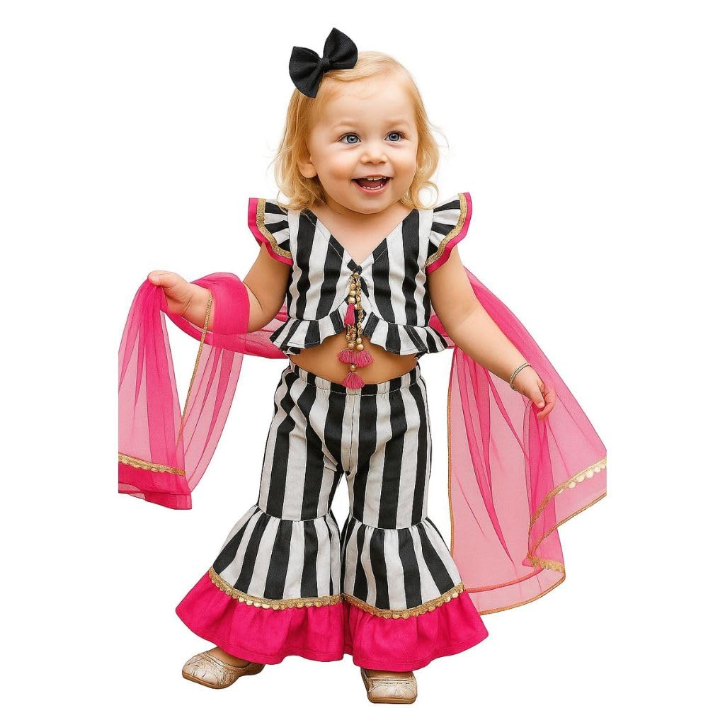 A.T.U.N. Girls Crop Top and Sharara with Dupatta