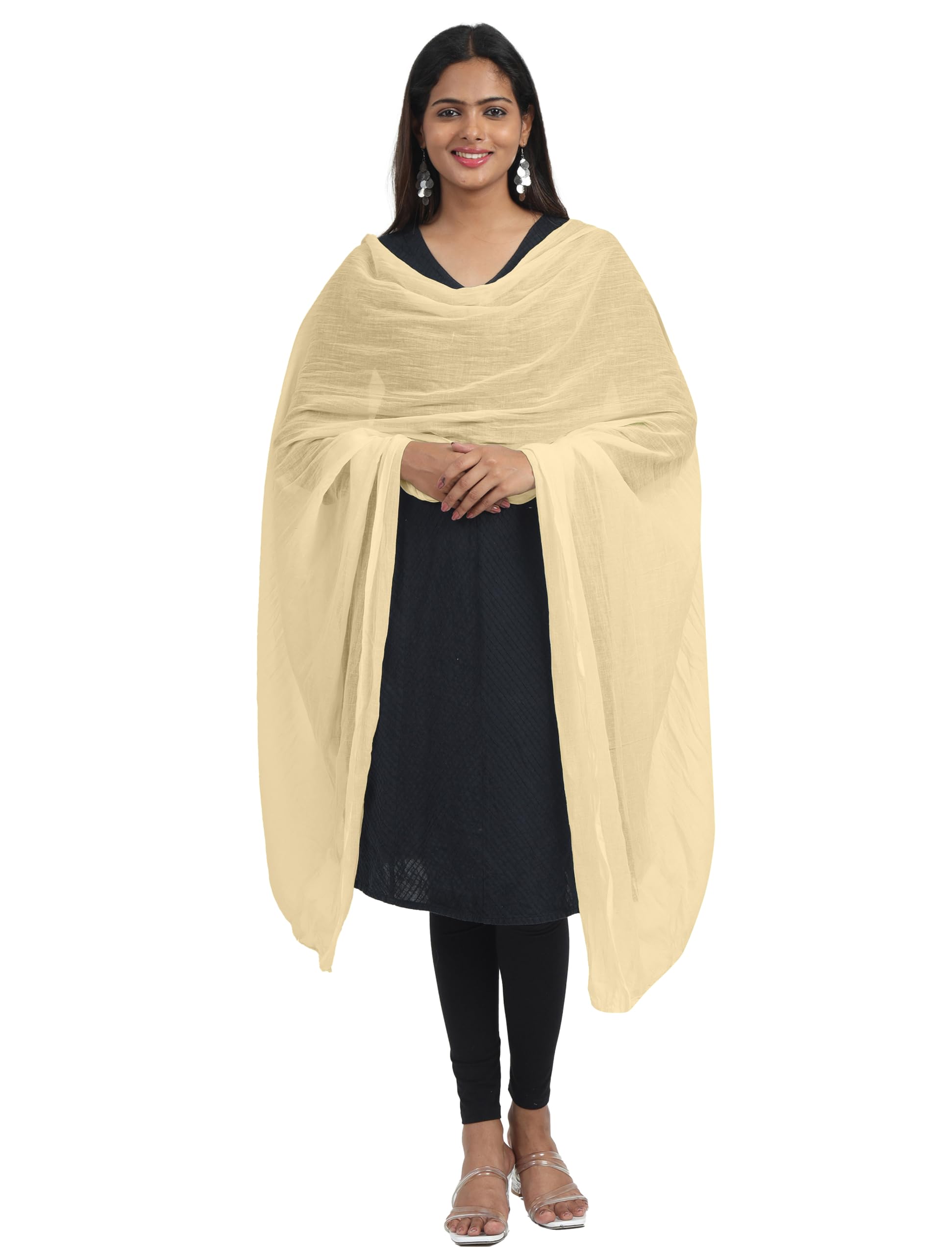 Miraan Cotton Dupatta - Light Yellow - Image 3