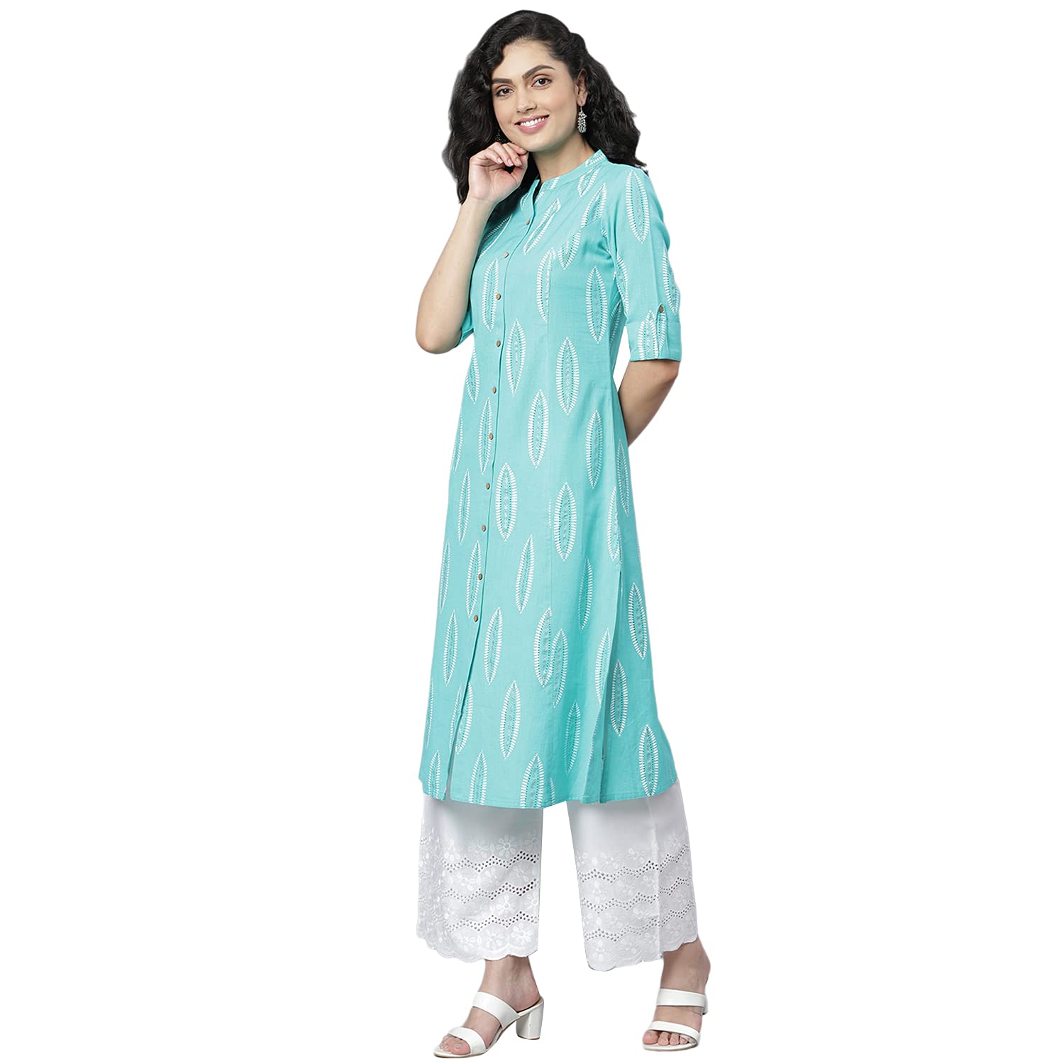 Stylum Women Block Printed Rayon A-Line Kurta - Image 5