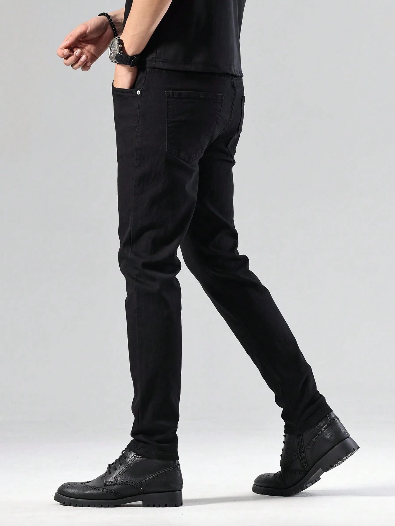 RAGZO Men's Black Jeans Slim Fit Stretchable - Image 3