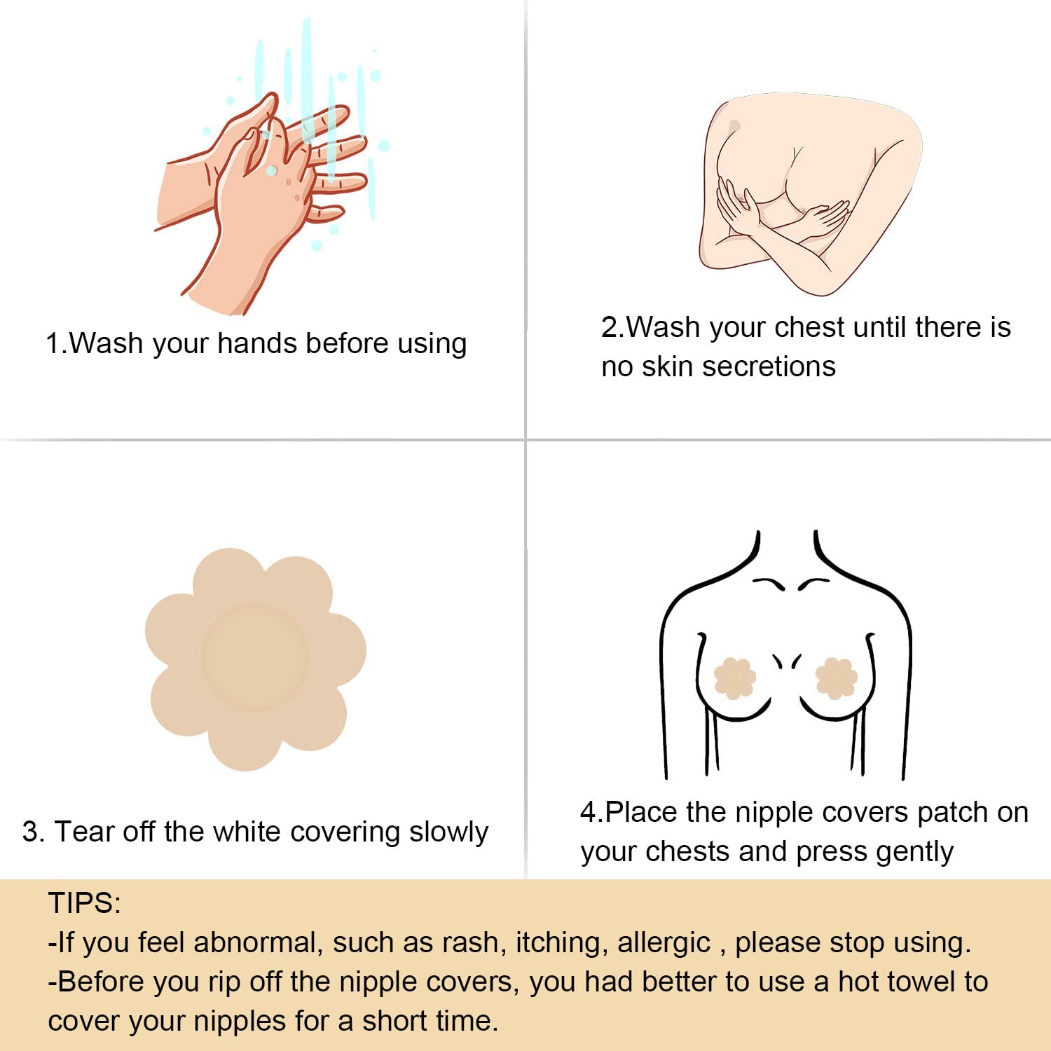 Anzailala Nipple Covers & Breast Pasties - Disposable - Image 4