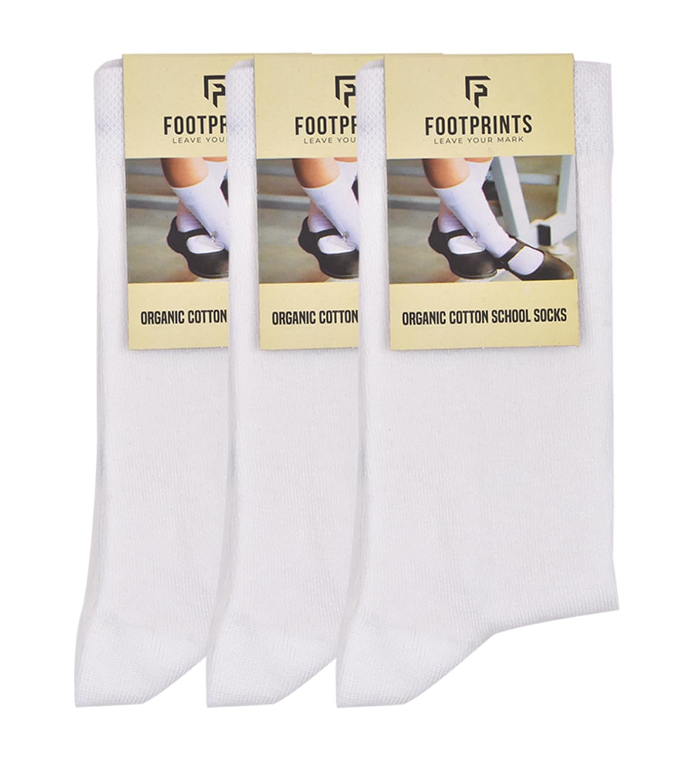 FOOTPRINTS Kids Organic Cotton Socks - White