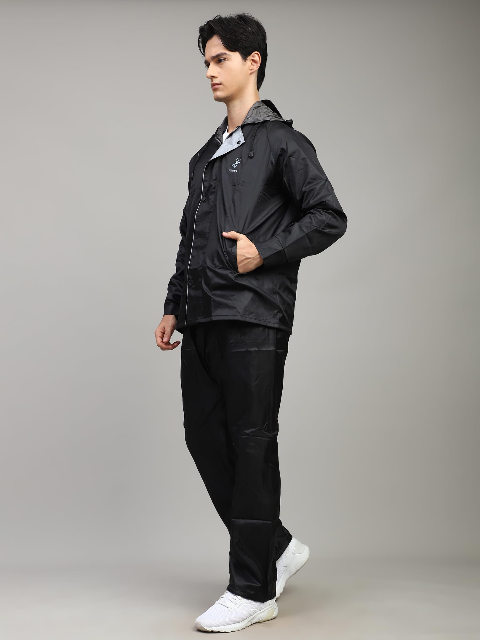 Shasmi Black Rain Coat for Men Waterproof - Image 2