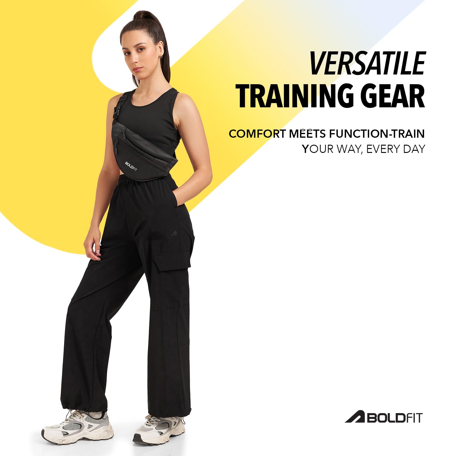 Boldfit Cargo Pants for Women - Solid Nylon - Image 5