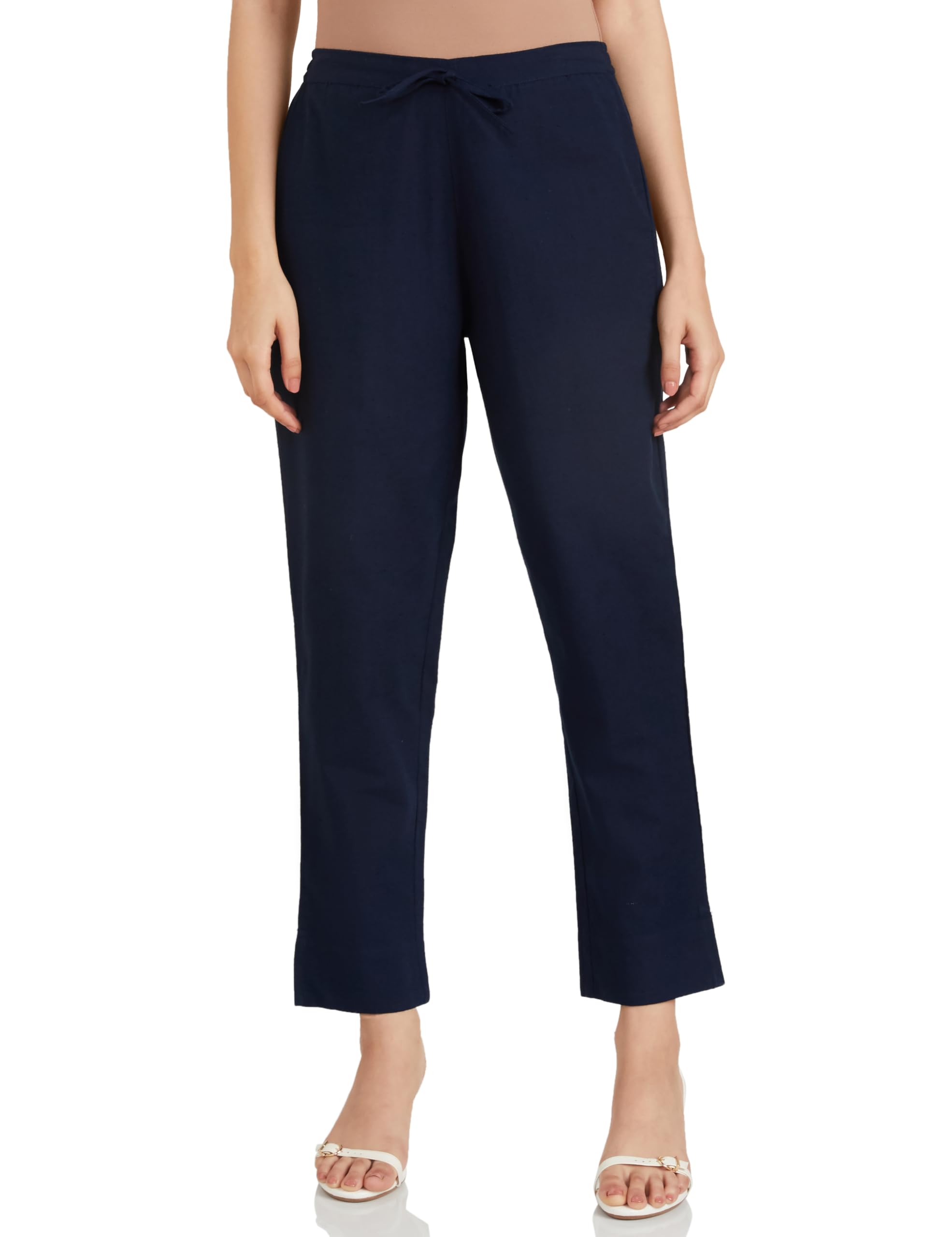Myx Women's Cotton Rich Slim Pants - Navy