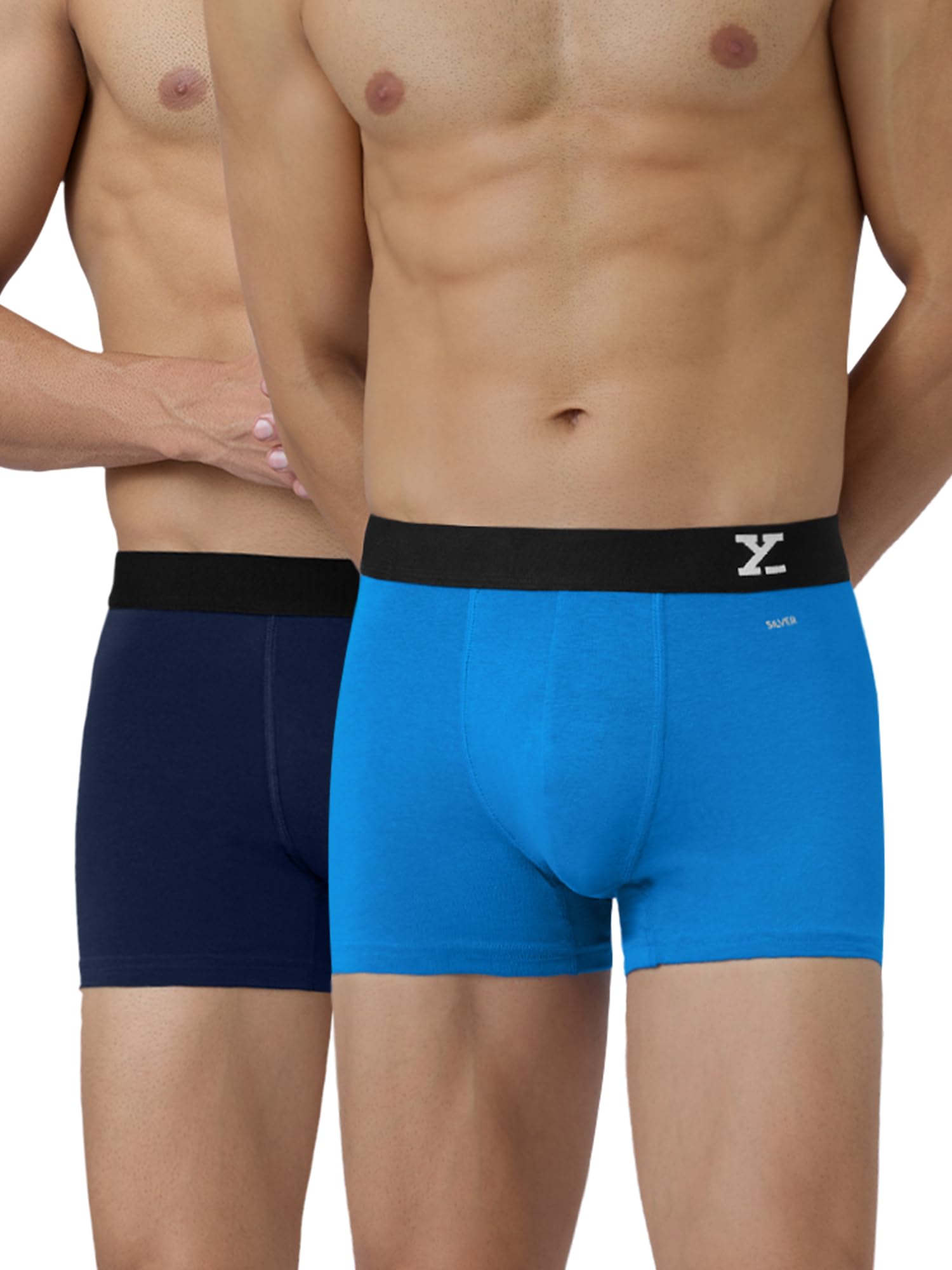 XYXX Men's Cotton Trunks - Blue Black Iris
