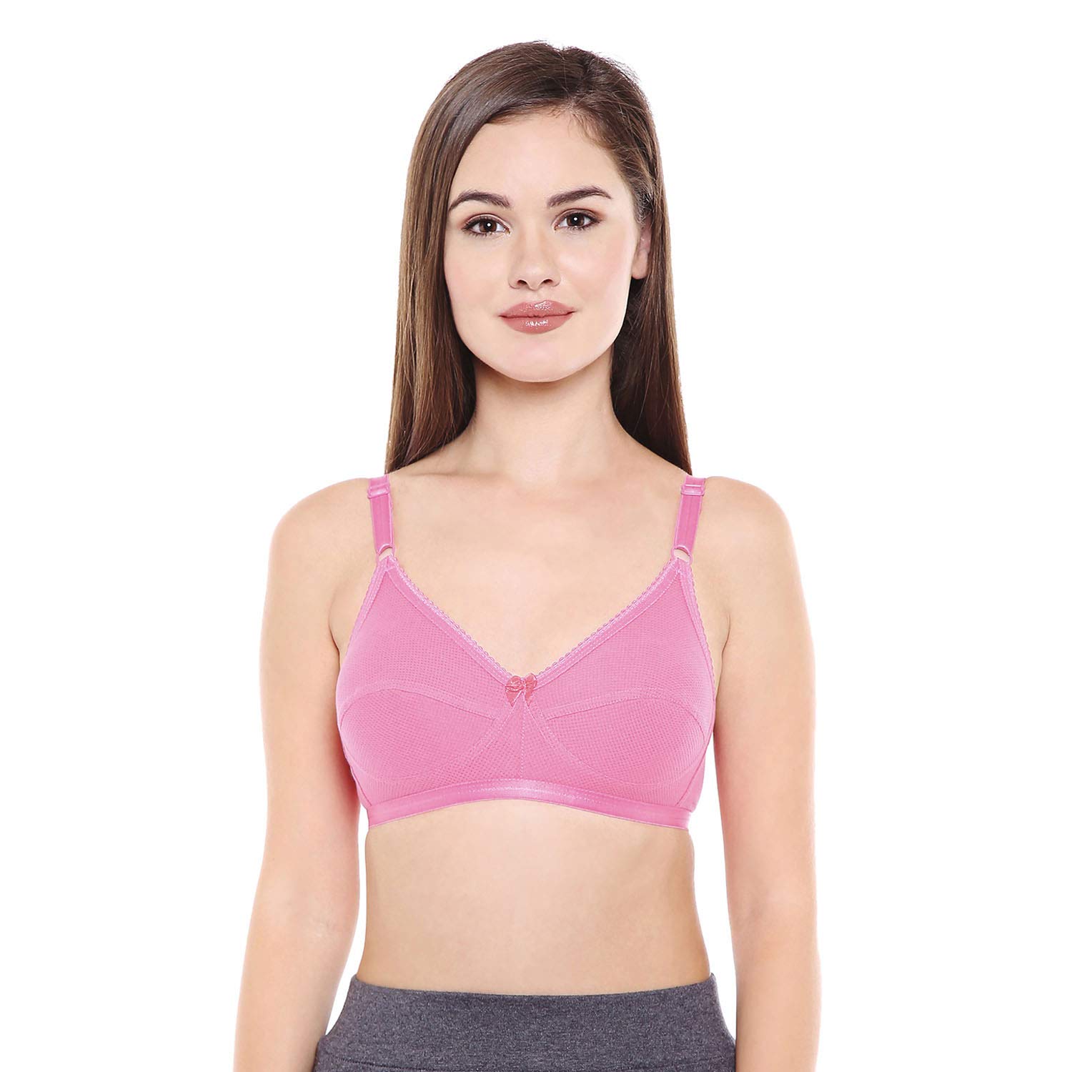 BODYCARE Women's Cotton Non Padded Non-Wired Bra - Pink - Image 2
