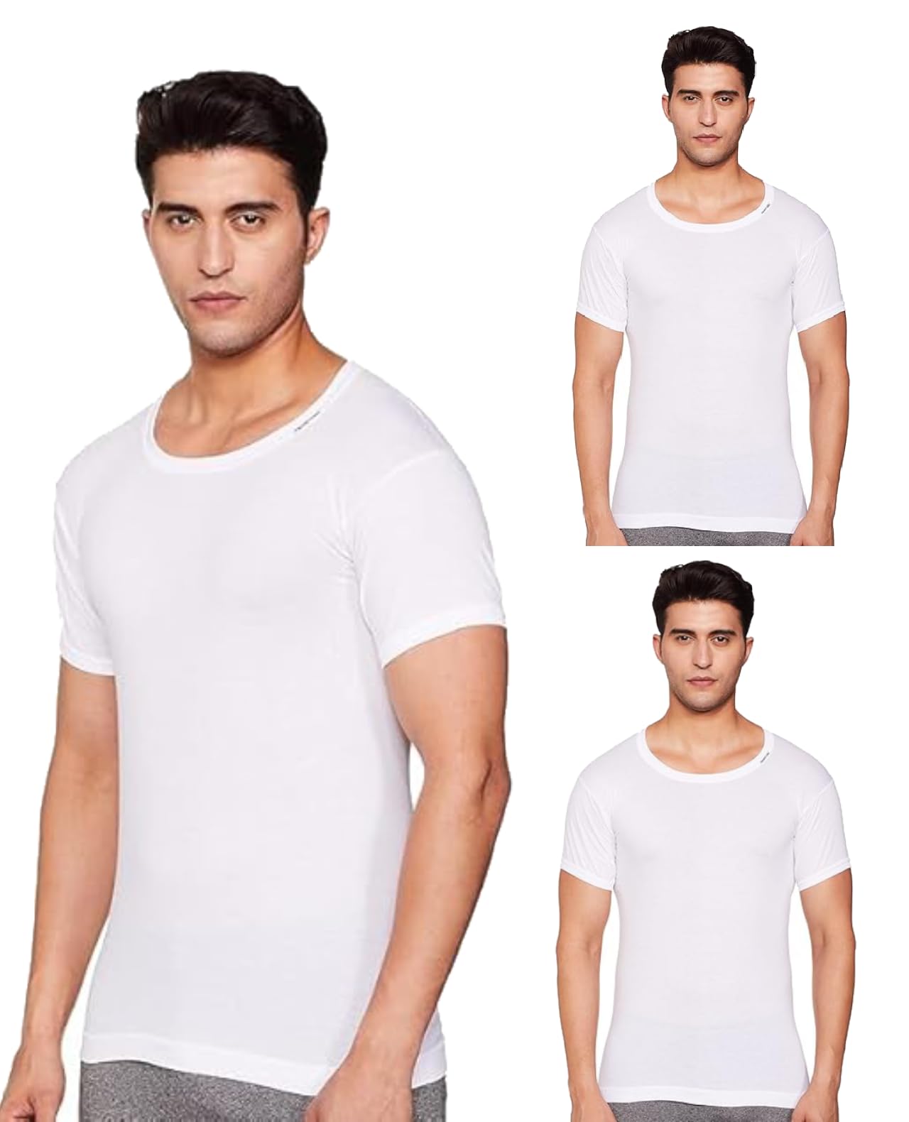 Rupa Men's Solid White Cotton Vest