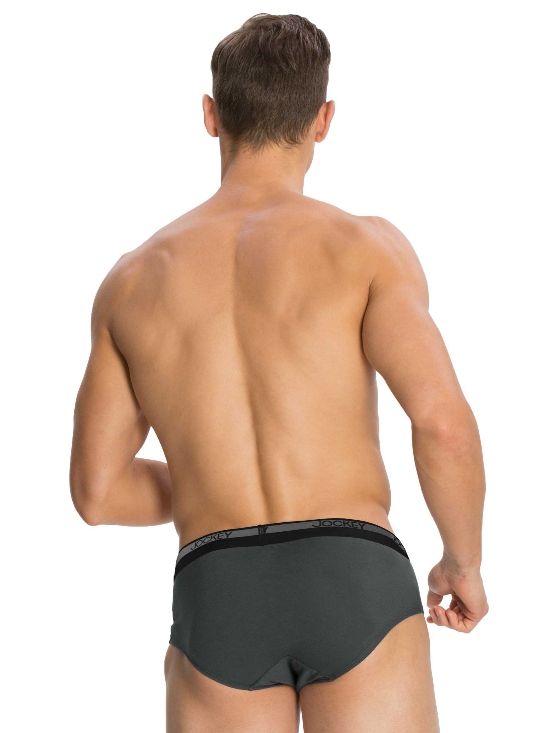 Jockey Men's Cotton Square Cut Brief - Graphite - Image 3