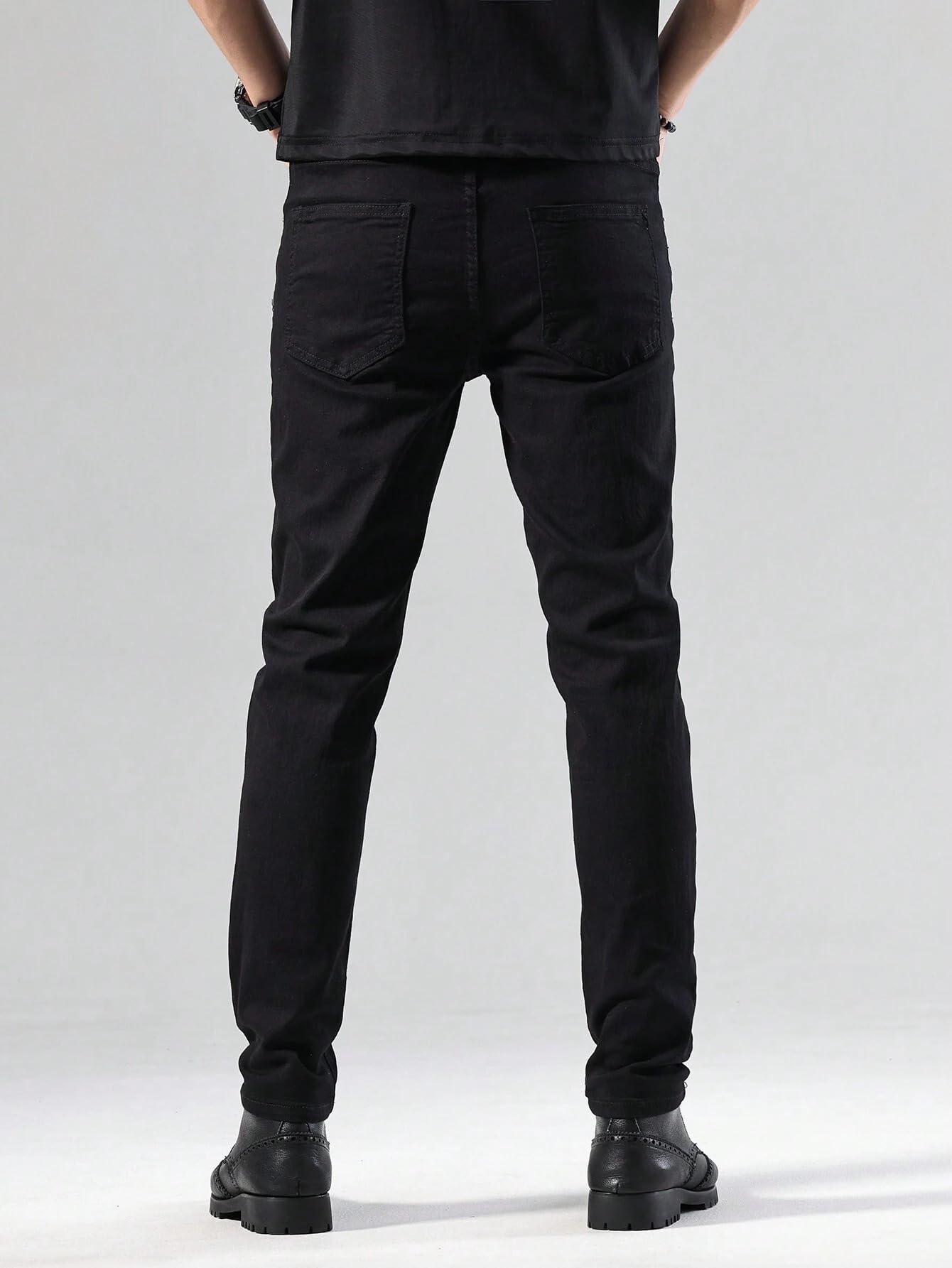 RAGZO Men's Black Jeans Slim Fit Stretchable - Image 2