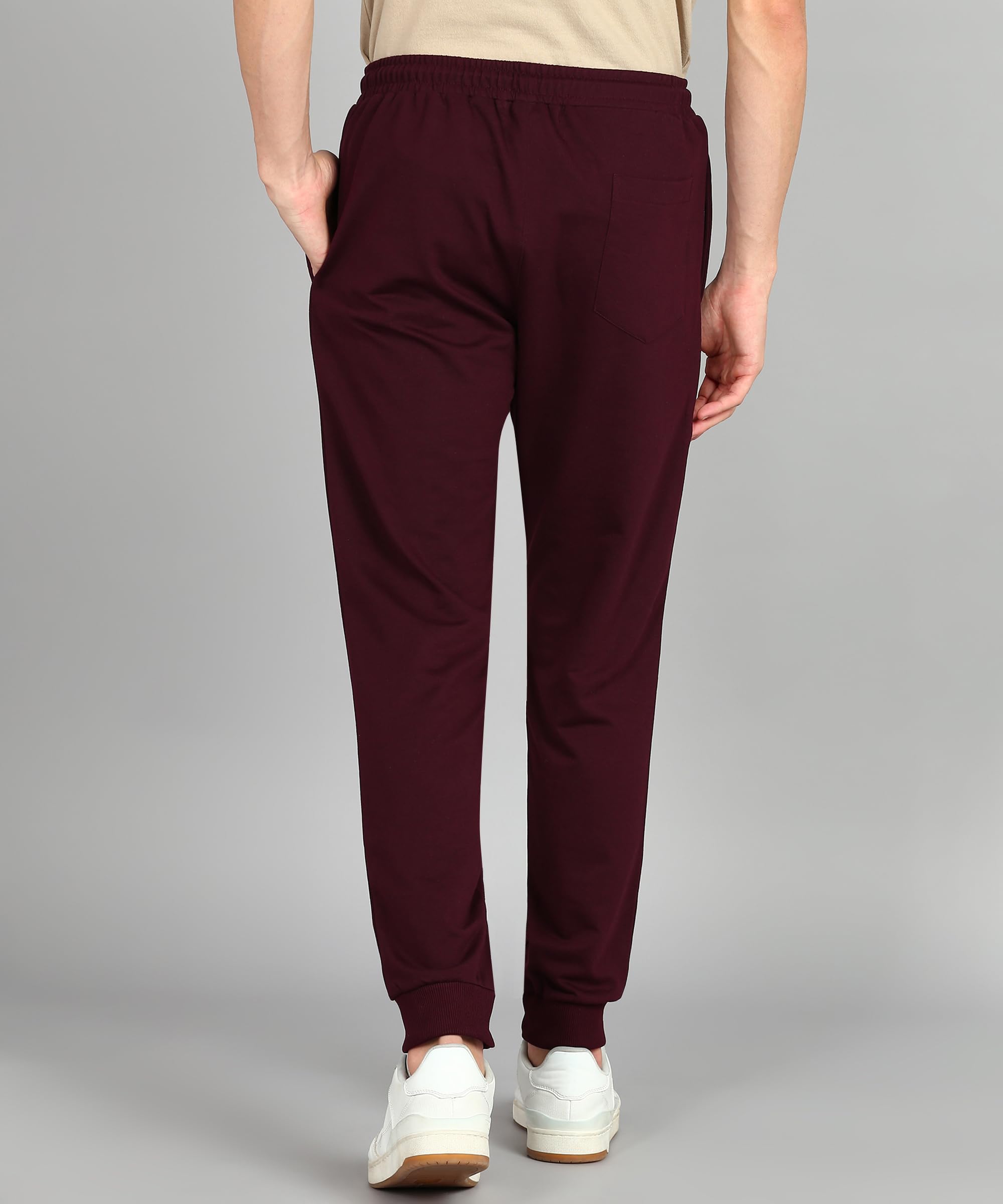 Alan Jones Men's Cotton Blend Joggers - Wine - Image 4