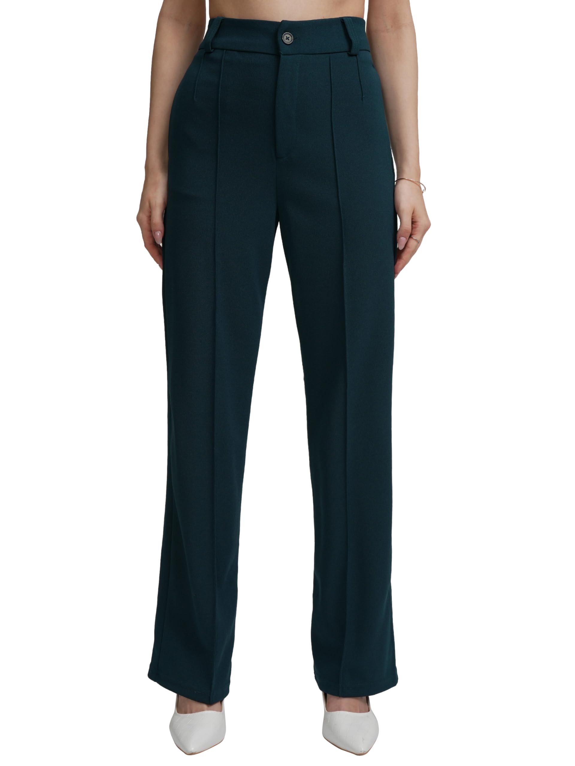 Tokyo Talkies Women's Straight Pants - Teal