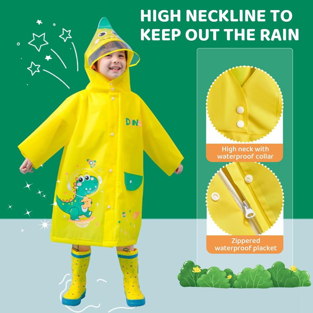 PATPAT Kids Dinosaur Rain Coat EVA Hooded - Image 3