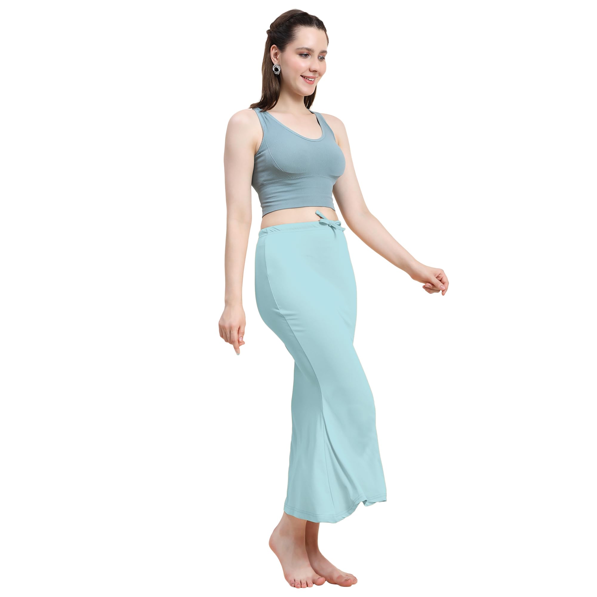 Anarva Saree Shapewear Petticoat for Women - Aqua Lycra - Image 3