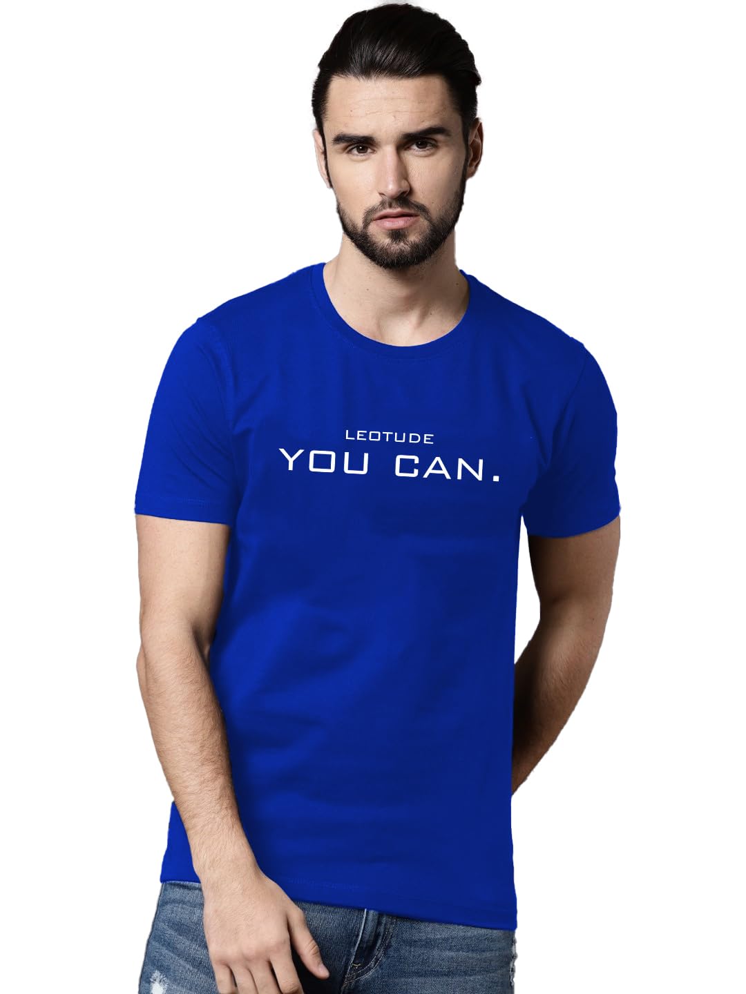 LEOTUDE Men Cottonblend Tshirt - Image 2