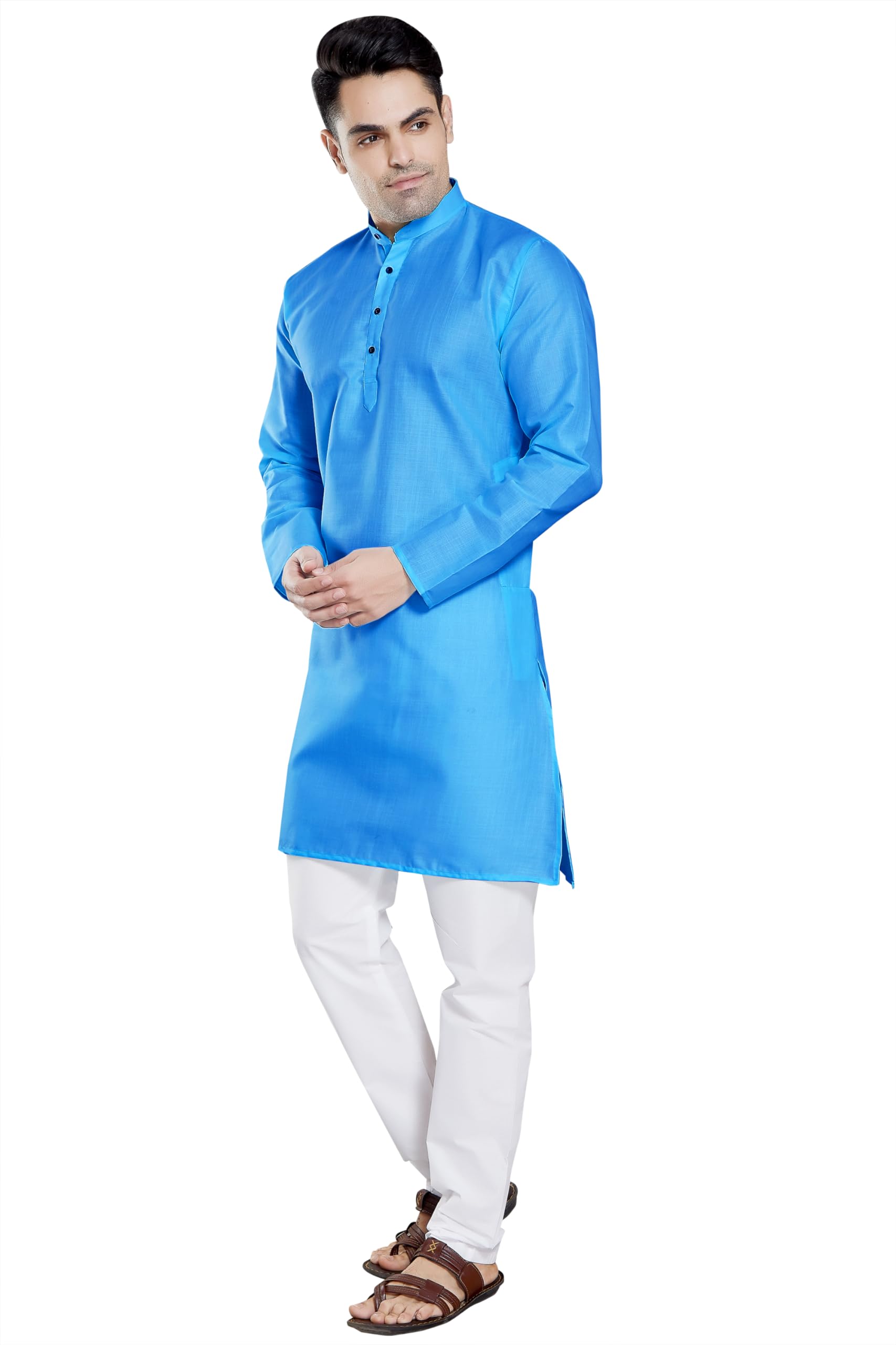 DIVISIVE Men's Kurta Pyjama Set - Cotton Blend - Image 3