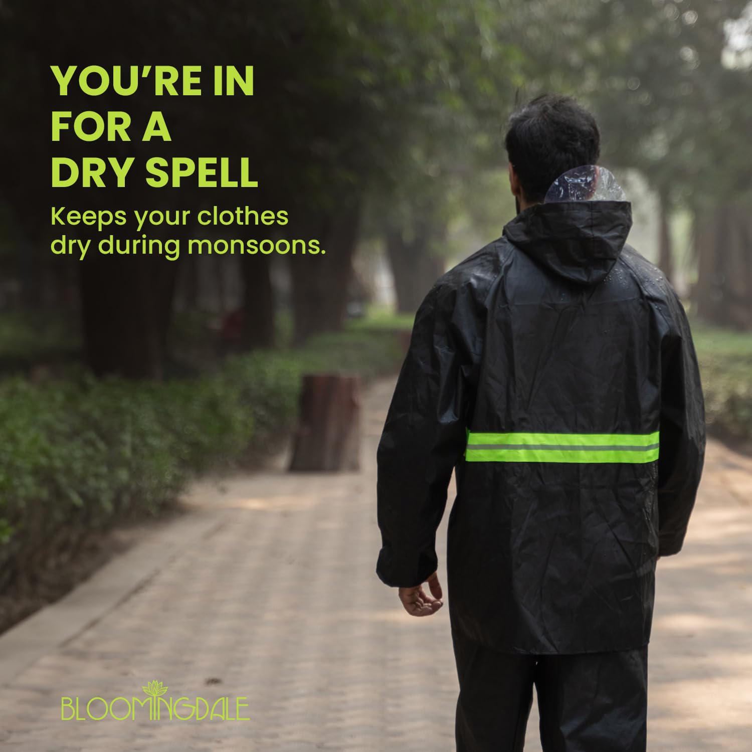 Bloomingdale Unisex Waterproof Raincoat - Black - Image 3