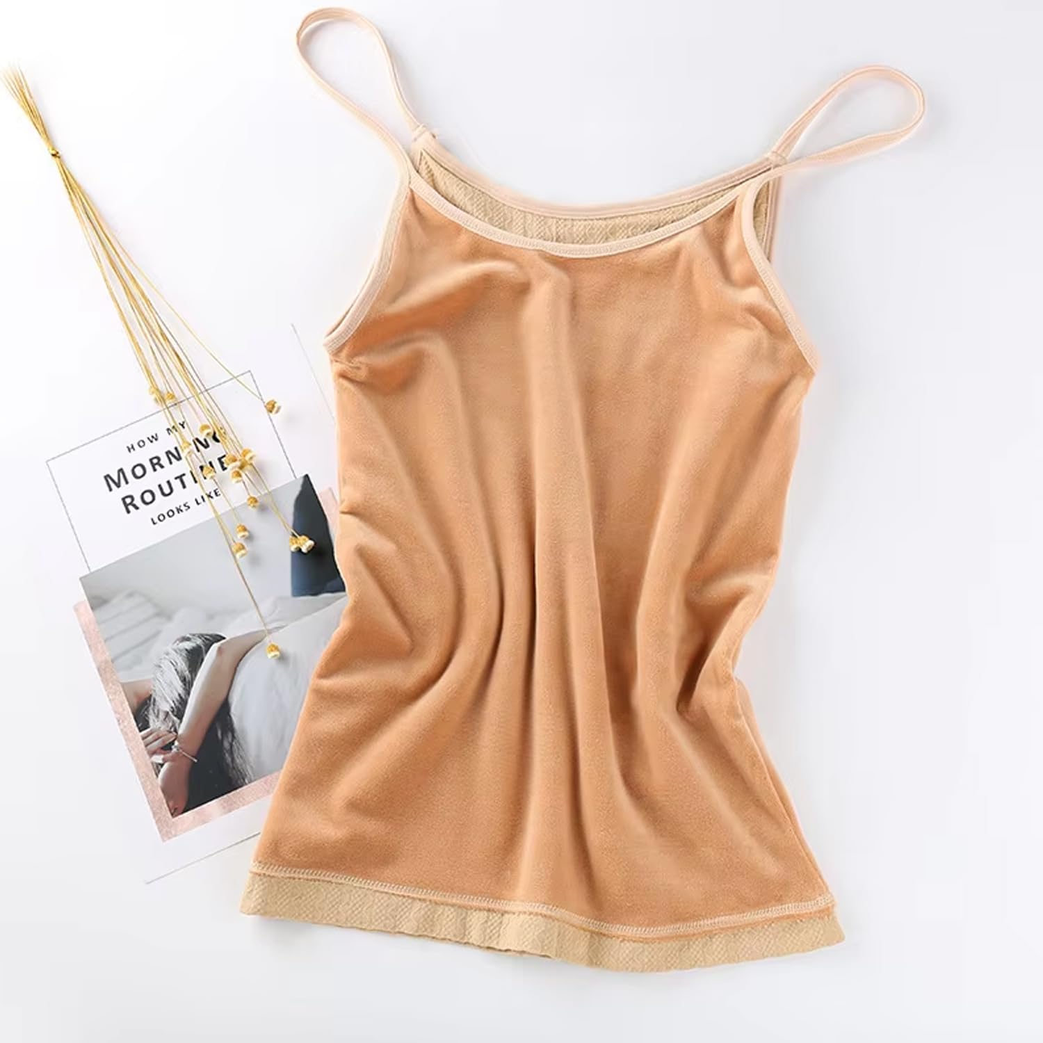 FIMALIA Women's Thermal Underwear Top Velvet Camisole - Image 3