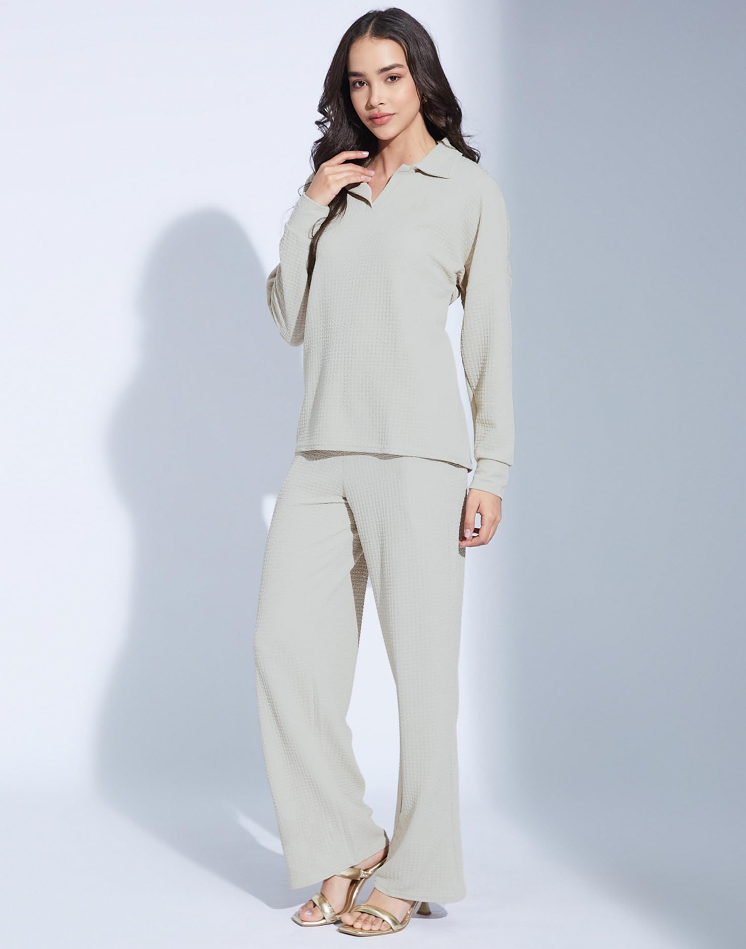 SIRIL Women Co-Ord Set - Light Beige - Image 3