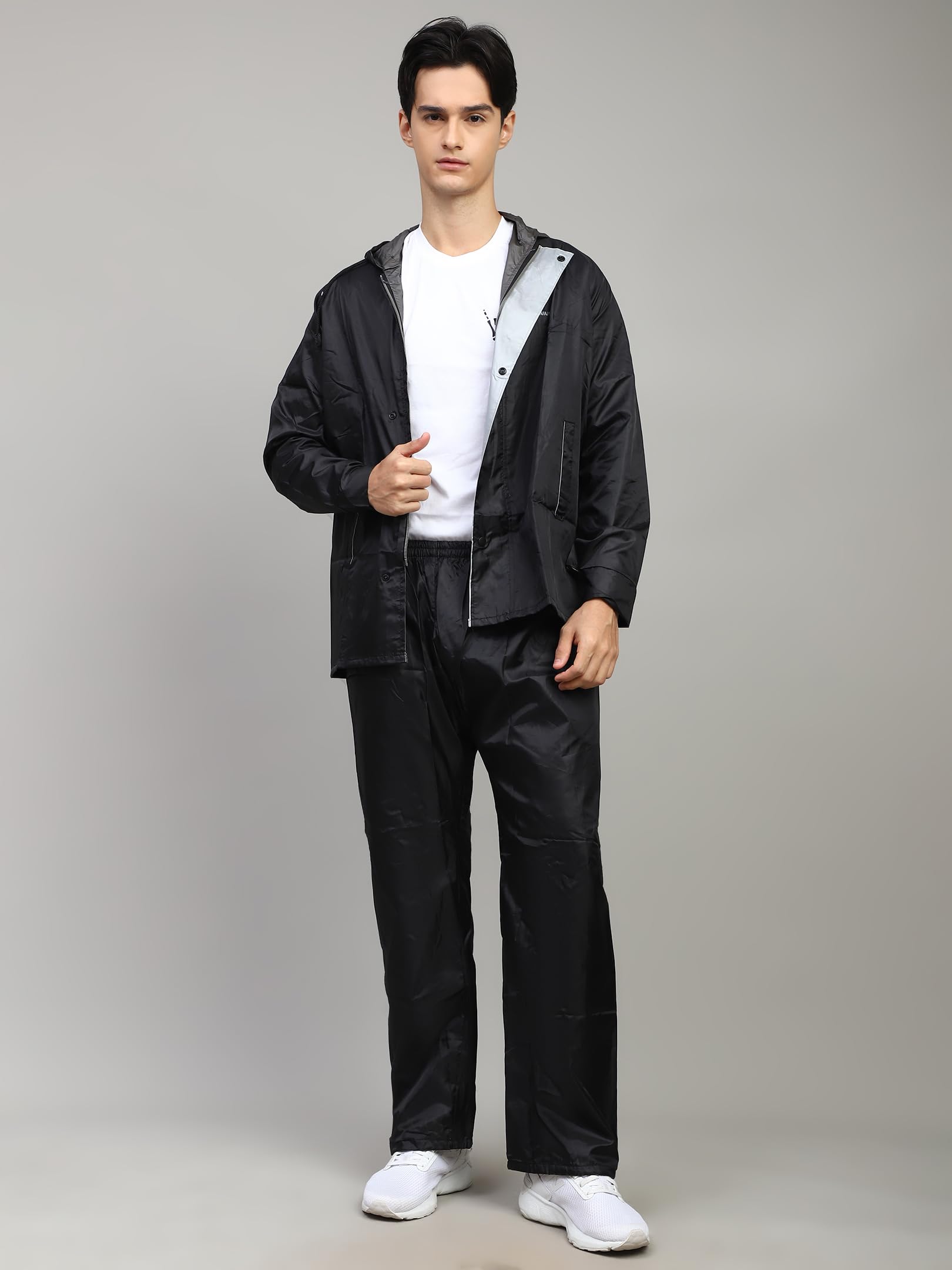 Shasmi Black Rain Coat for Men Waterproof - Image 5