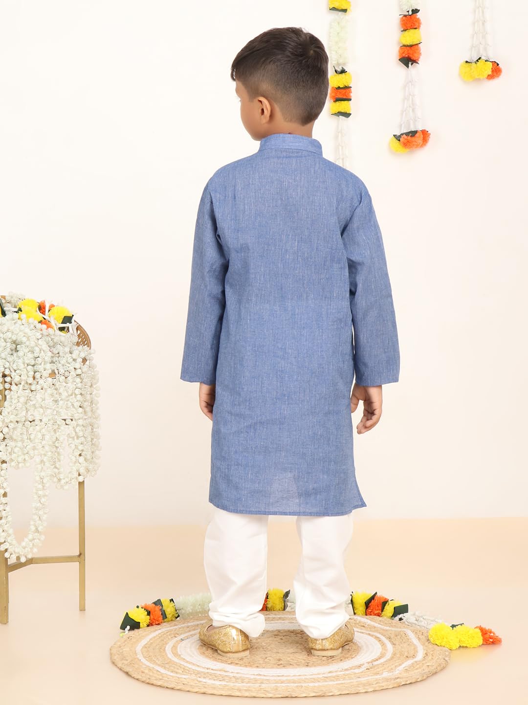 Baba Boys Handloom Cotton Kurta Pajama Set - Image 3