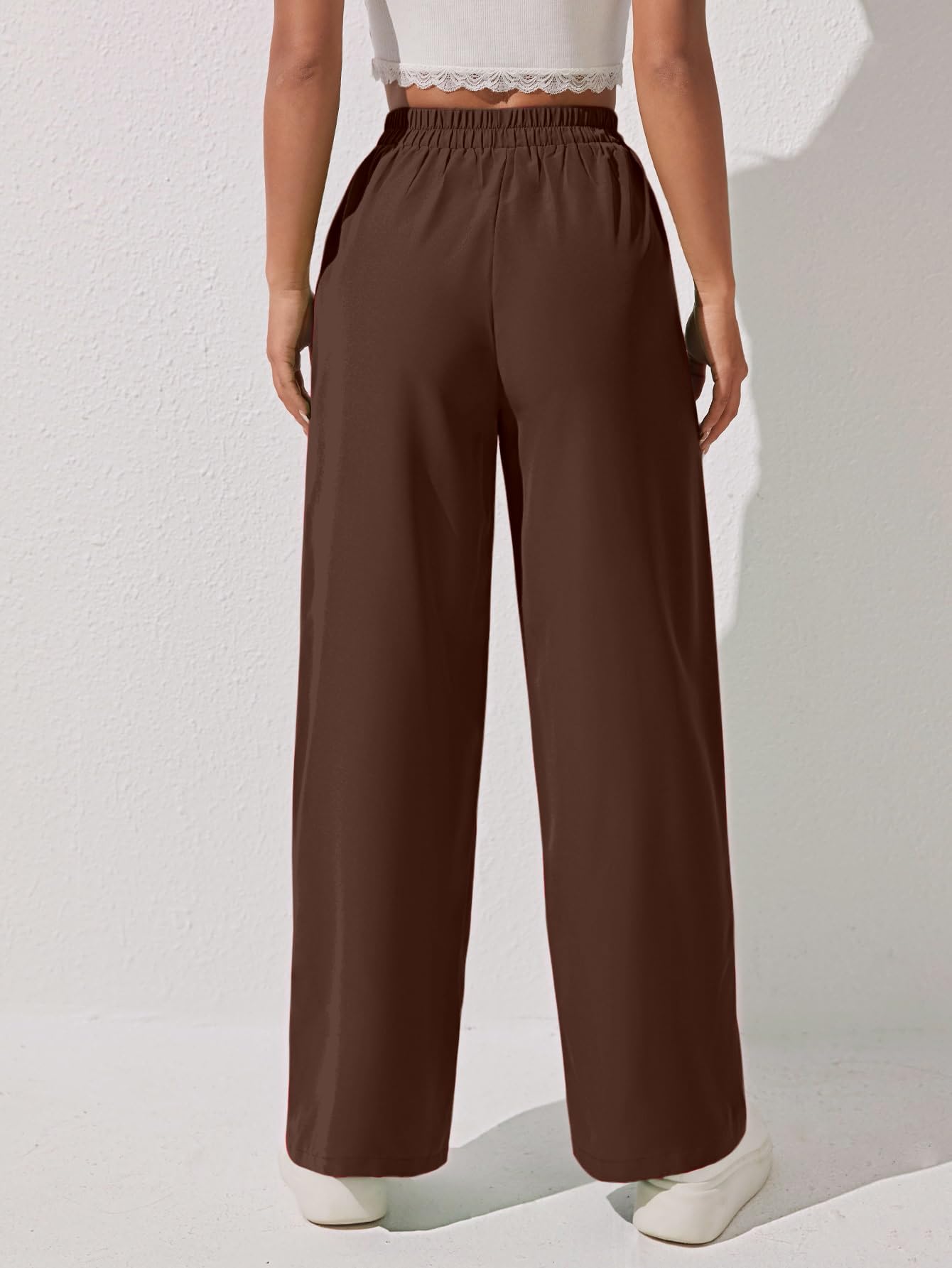 Aahwan Brown Wide Leg Trousers for Women - Image 2