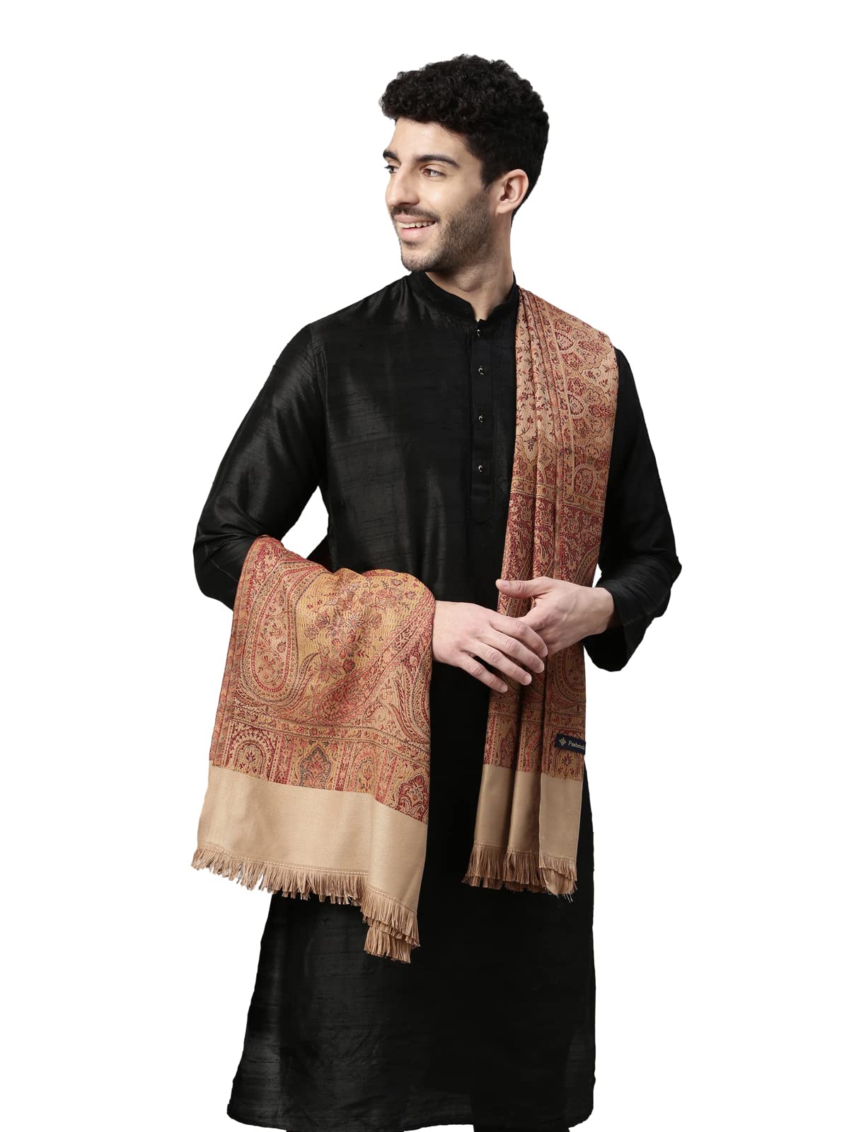 Pashmoda Men's Zarif-e-Kashmir Shawl - Brown