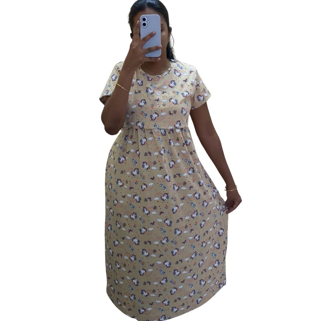 Zero Women's Maternity Nighty Dress - Beige