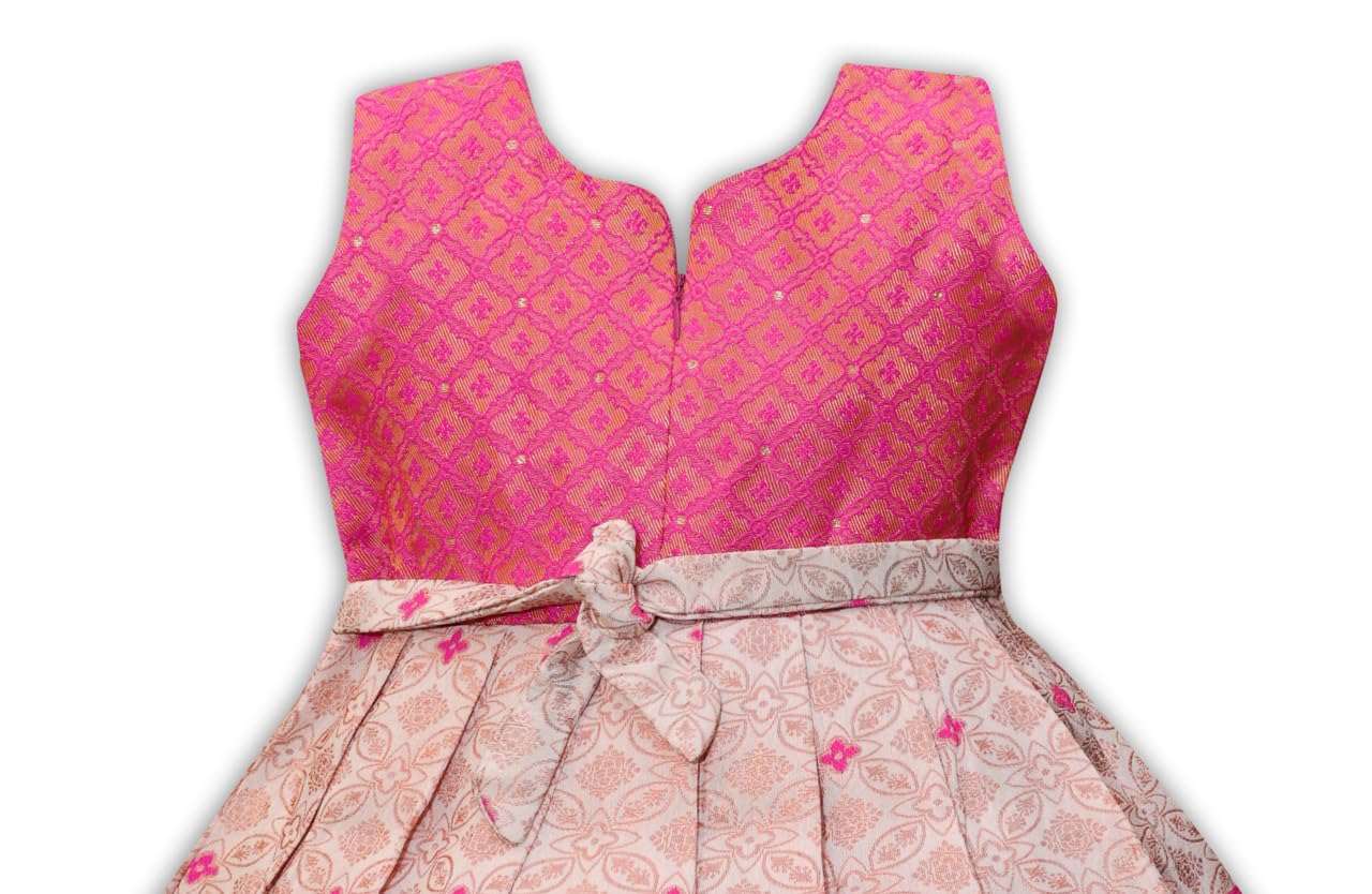 Pattu Pavadai Jacquard Frock for Baby Girls - Image 4