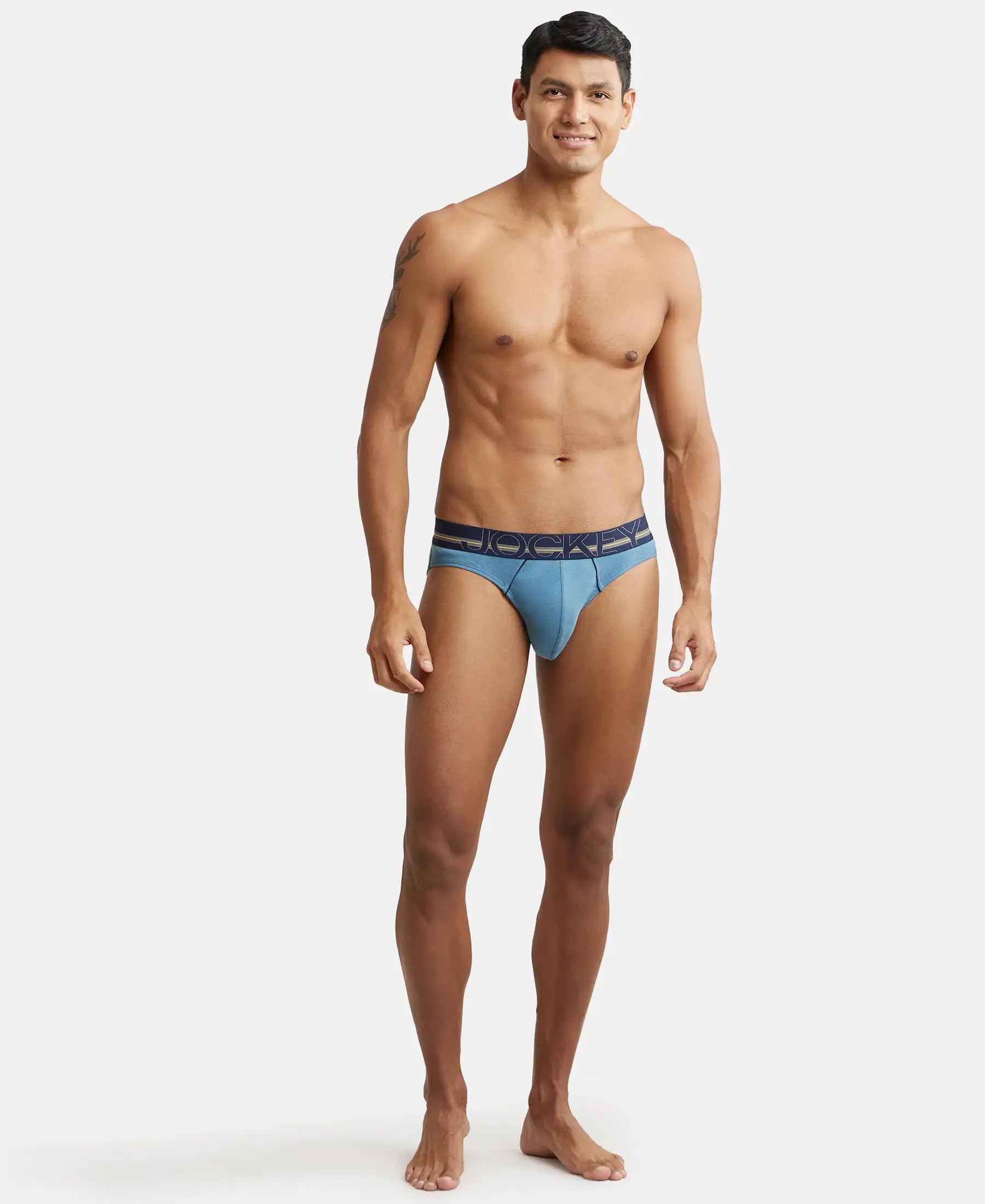 Jockey Men's Solid Brief - Aegean Blue - Image 4