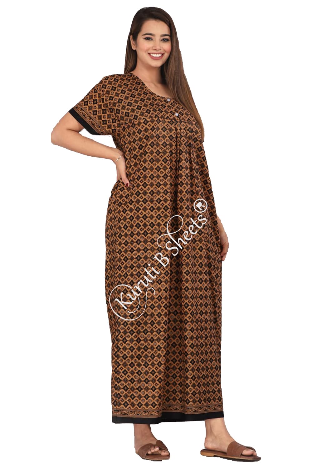 Kuruti Women's Cotton Printed Nighty - Image 5