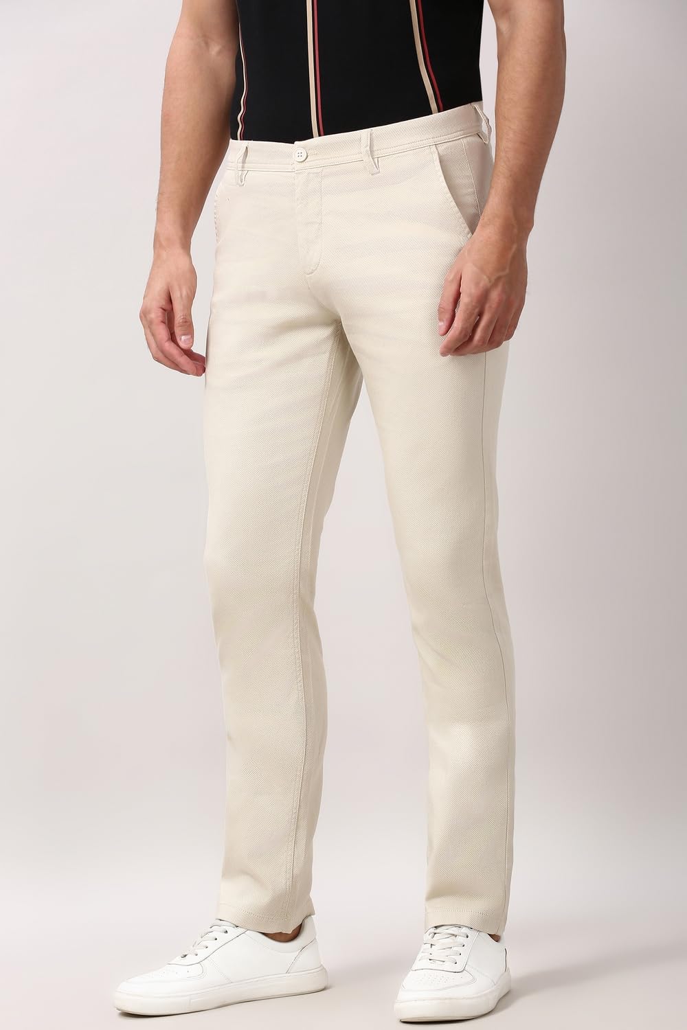 PETER ENGLAND Men's Slim Casual Pants - Beige - Image 2