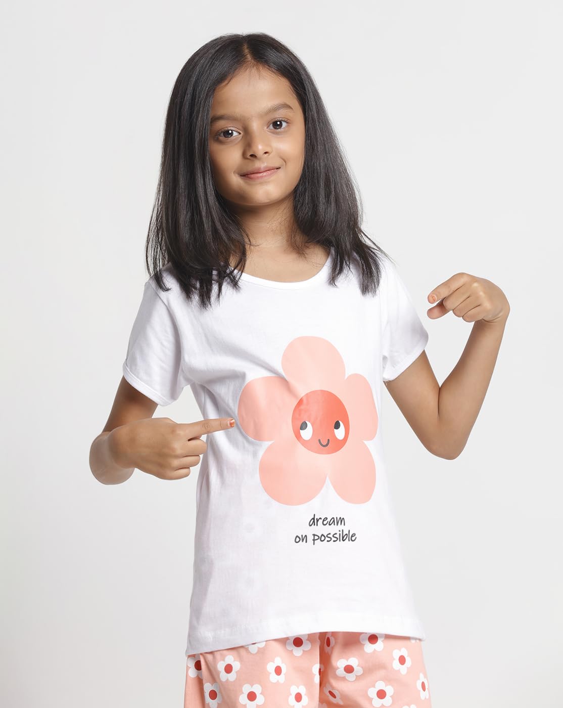 GarbGlide Girls Cotton Printed T-Shirt and Shorts Set - Image 4