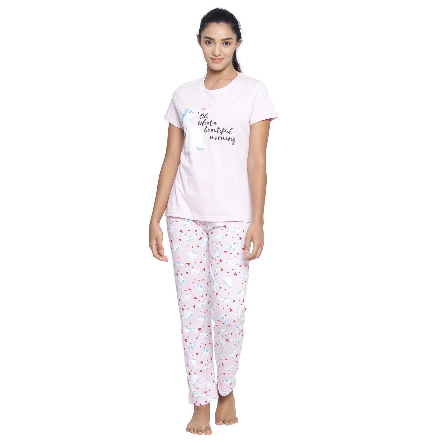 Real Basics Women's Cotton Animal Print Pajama Set - Image 4