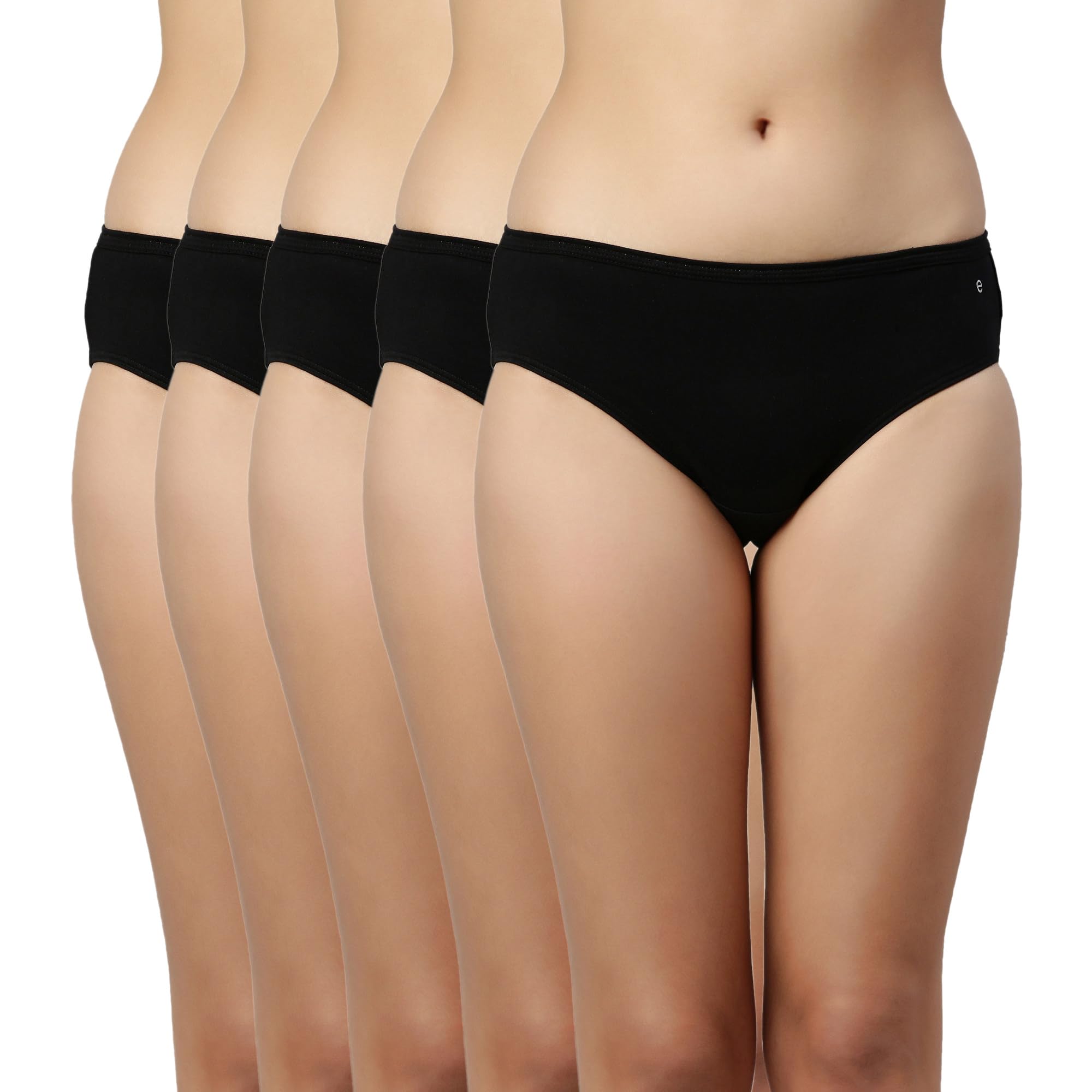 Enamor Women's Pure Cotton Hipster Panties - Black