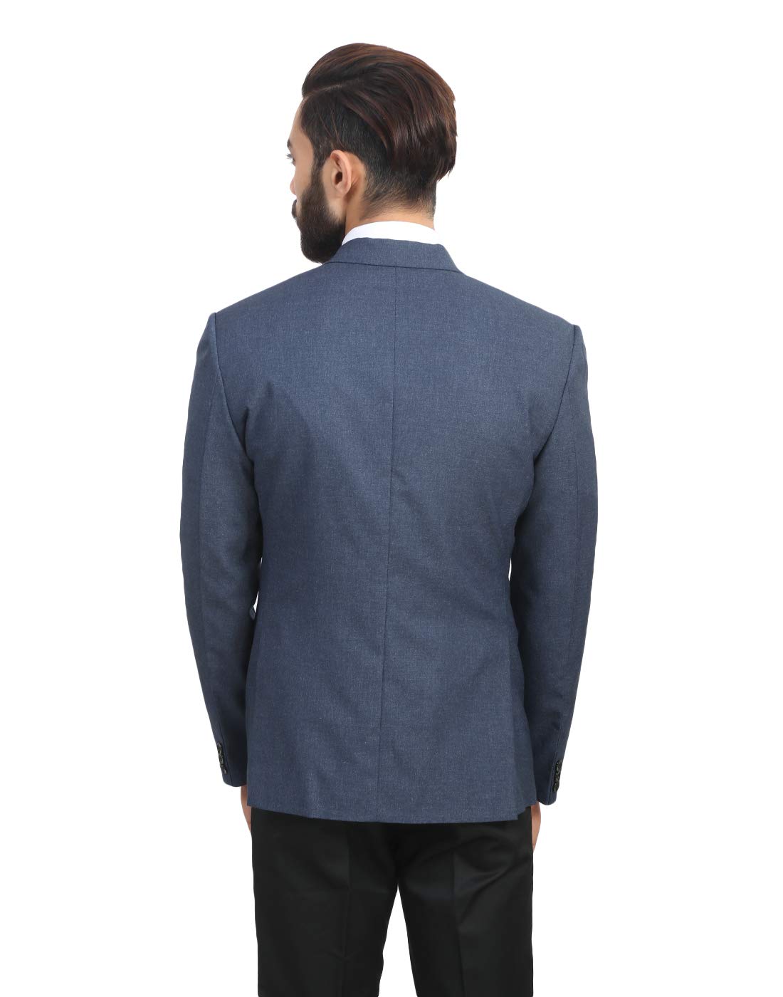 MANQ Men's Slim Fit Blazer - Mustard Blue - Image 2