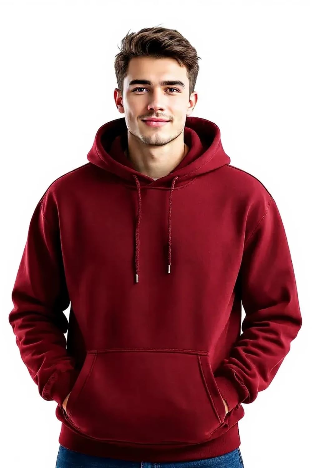 Glowic Men's Maroon Oversized Hoodie