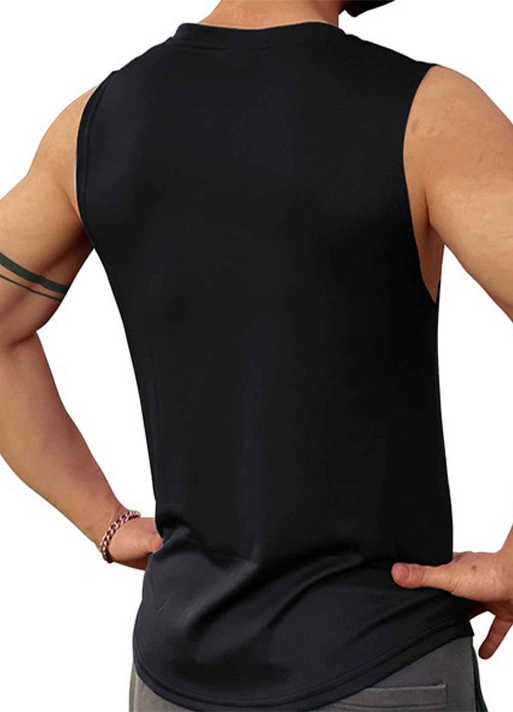 AUSK Men's Sleeveless T Shirt - Black - Image 2
