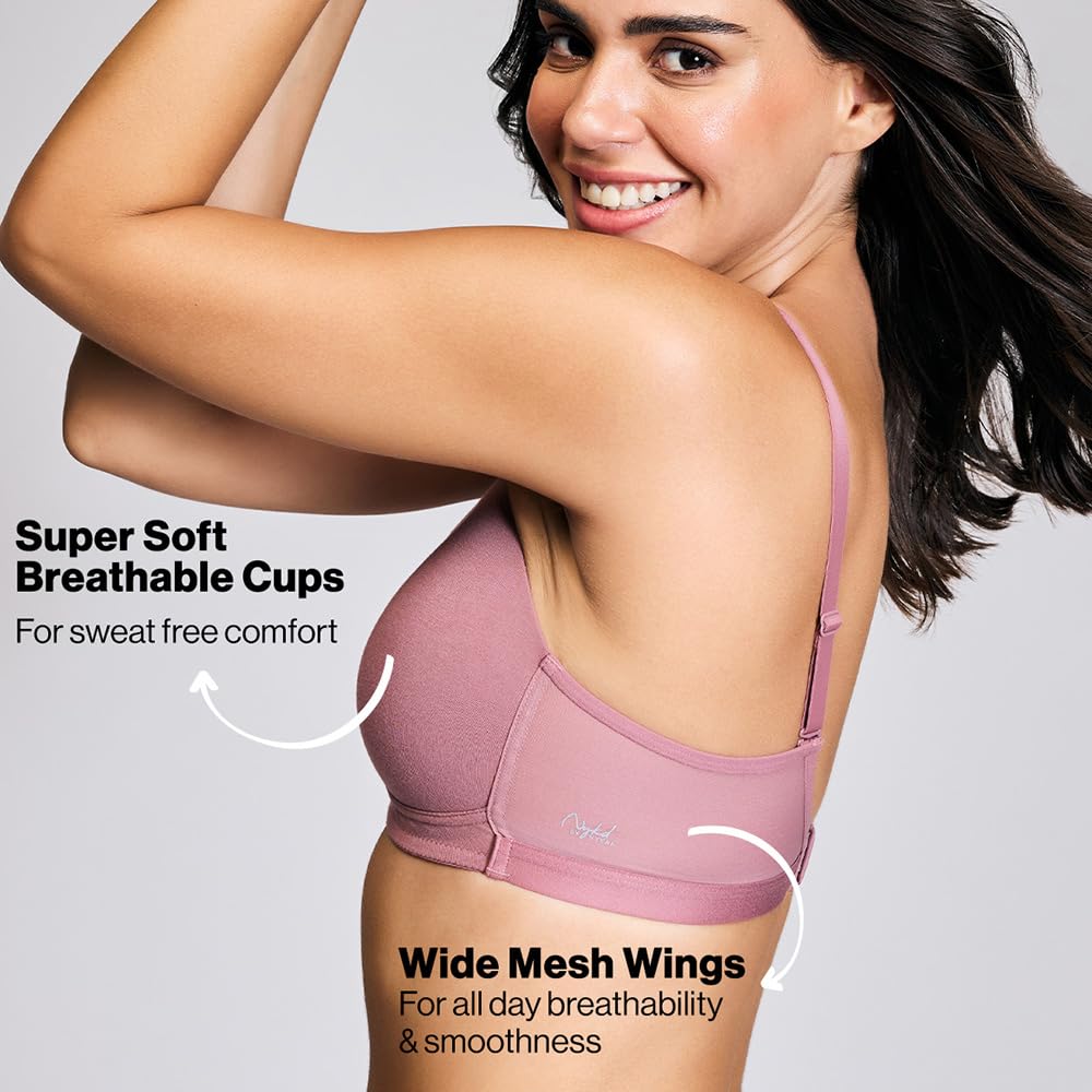 NYKD T-Shirt Bra for Women - Soft, Breathable, Non-Wired, Black - Image 3