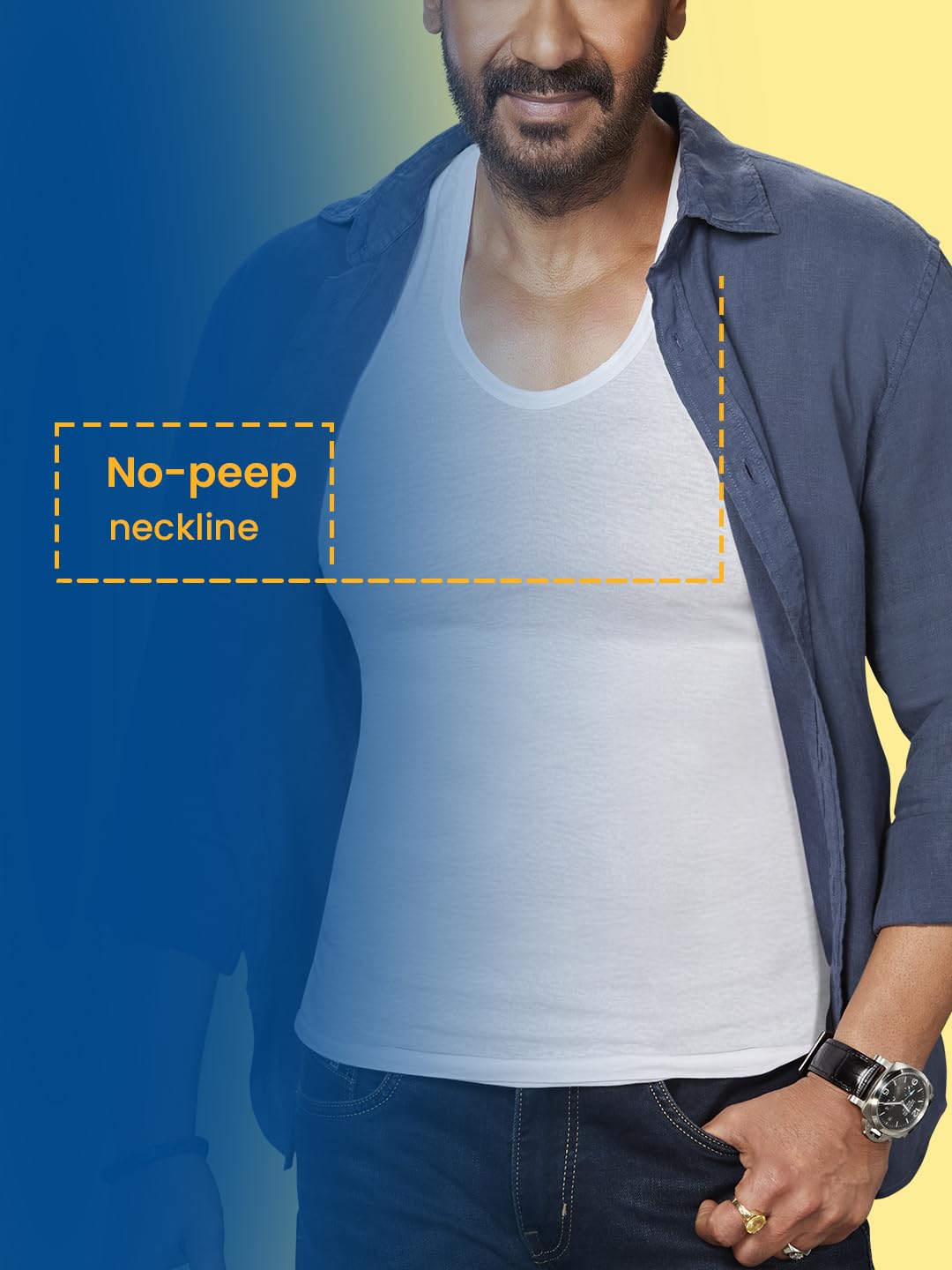 Amul Men White Vest - Image 5