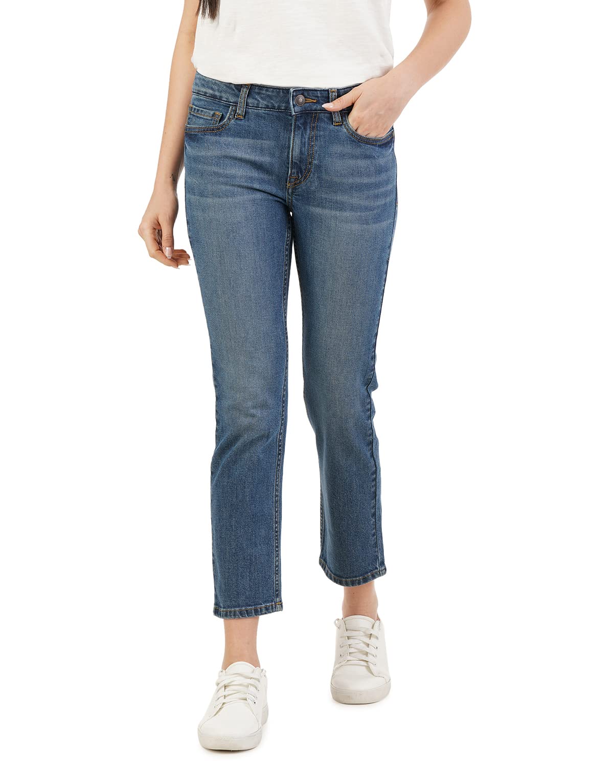 INKD Women's High Rise Jeans - Blue